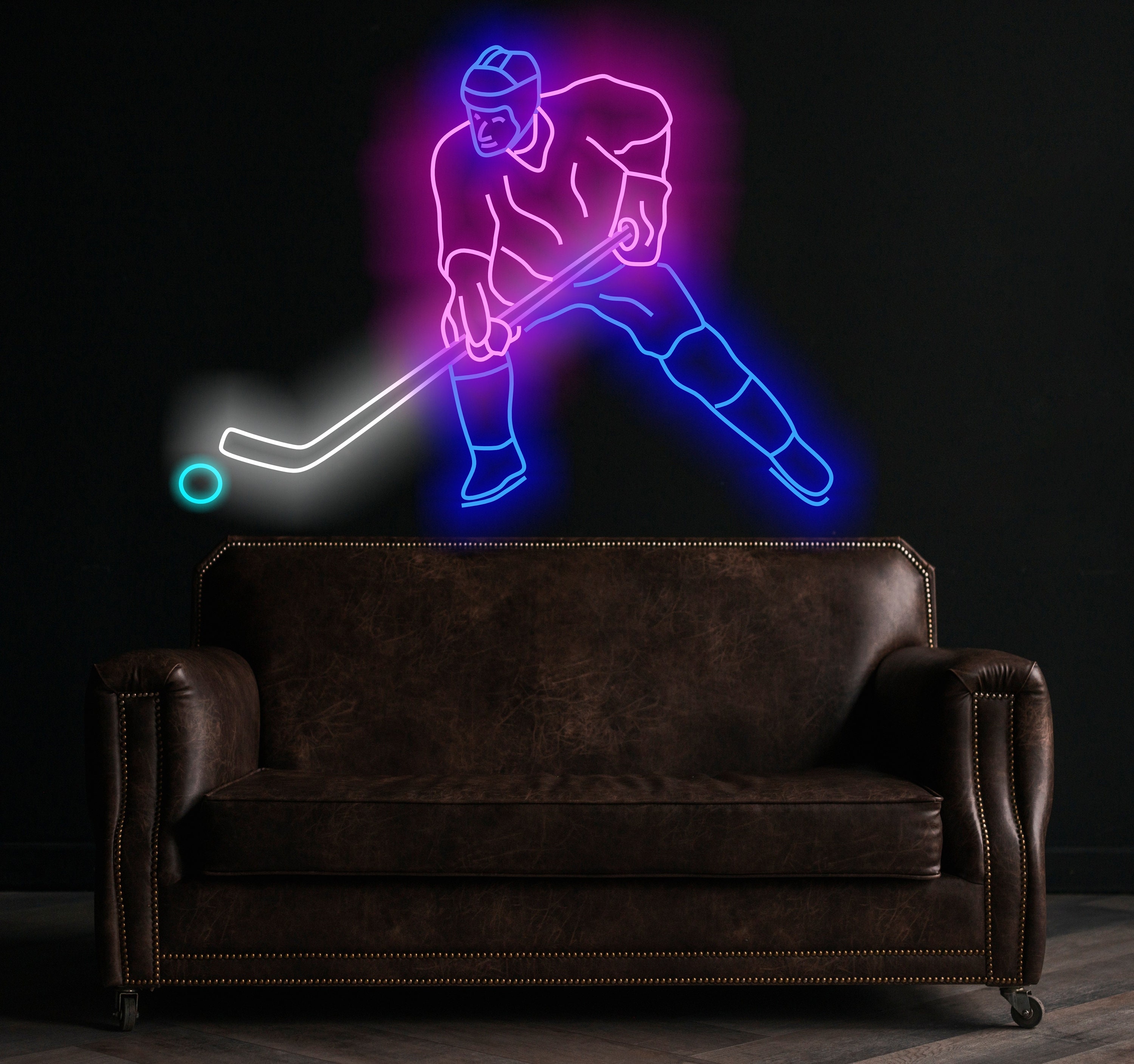 Hockey Player Neon Sign, Neon Ice Hockey Sign, Hockey Player Led Sign, Hockey Player Neon Light, Hockey Player Neon Decor, Neon Hockey Wall