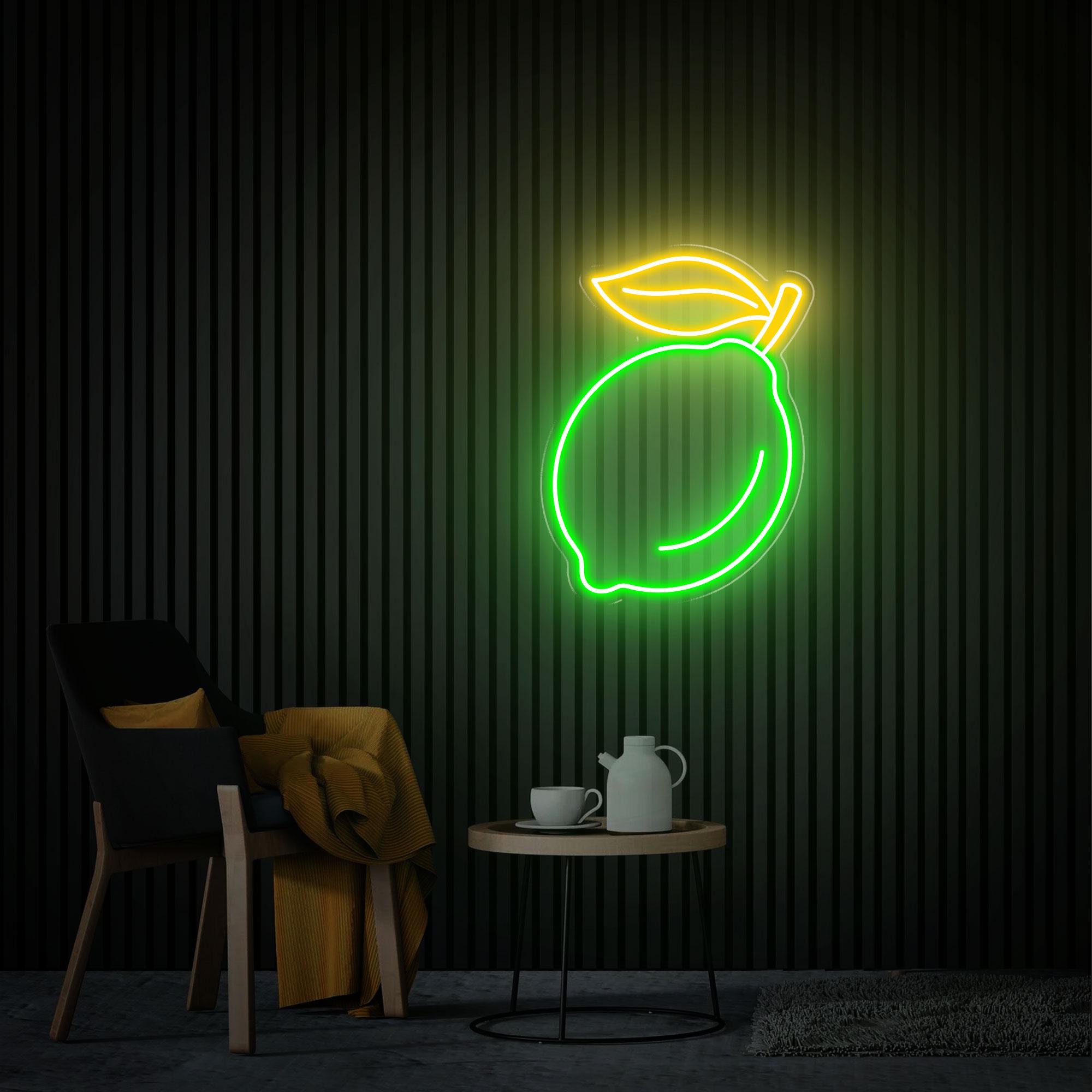 Lemon Neon Sign, Fruit Lemon Led Sign, Lemon Neon Art, Bar Neon Sign, Custom Neon Sign Home Lemon Decor Restaurant Led Sign Fruits Neon Sign