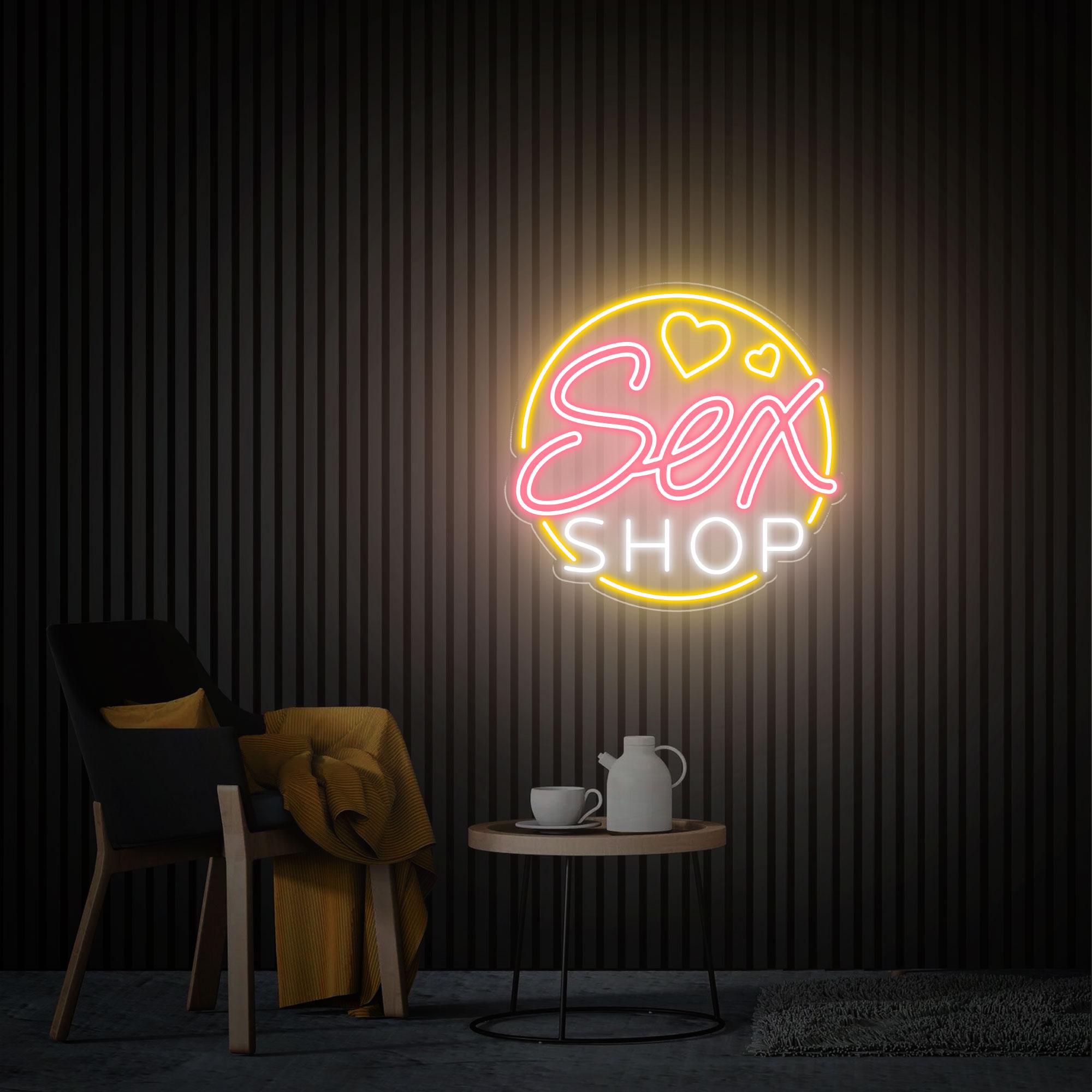 Sex Shop Neon Sign, LED Decor for Sexy Lingerie and Toys Store, Custom Business Logo Sign, Business Opening Gift, Sex Shop Wall Art