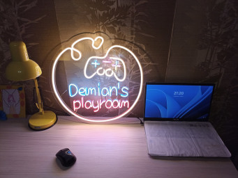 Neon Sign Game Room With Custom Name, Game Controller Neon Sign, Neon Controller Sign Gamepad Led Light, Gaming Controller Neon Sign