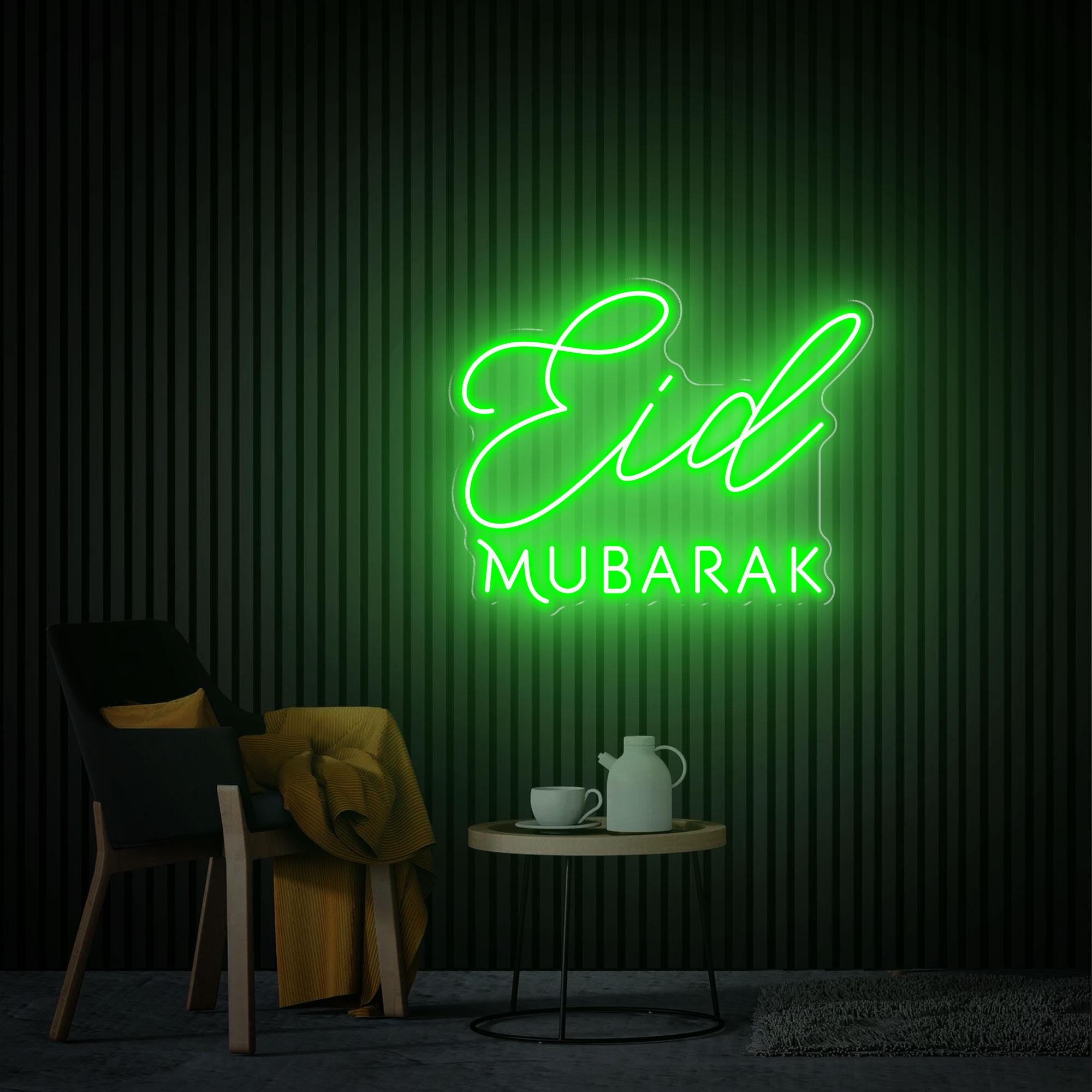 Eid Mubarak Neon Sign, Eid Mubarak Wall Art, Eid Celebrations Ramadan Wall Hanging, Custom Led Neon Sign Ramadan Party Decor, Muslim Gifts