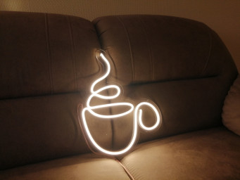 Coffee Cup Neon Sign, Coffee Bar Decor, Neon Light Coffee Cup, Neon Sign For Coffee Lover, Coffee Decor For Home, Coffee Wall Art Neon Sign