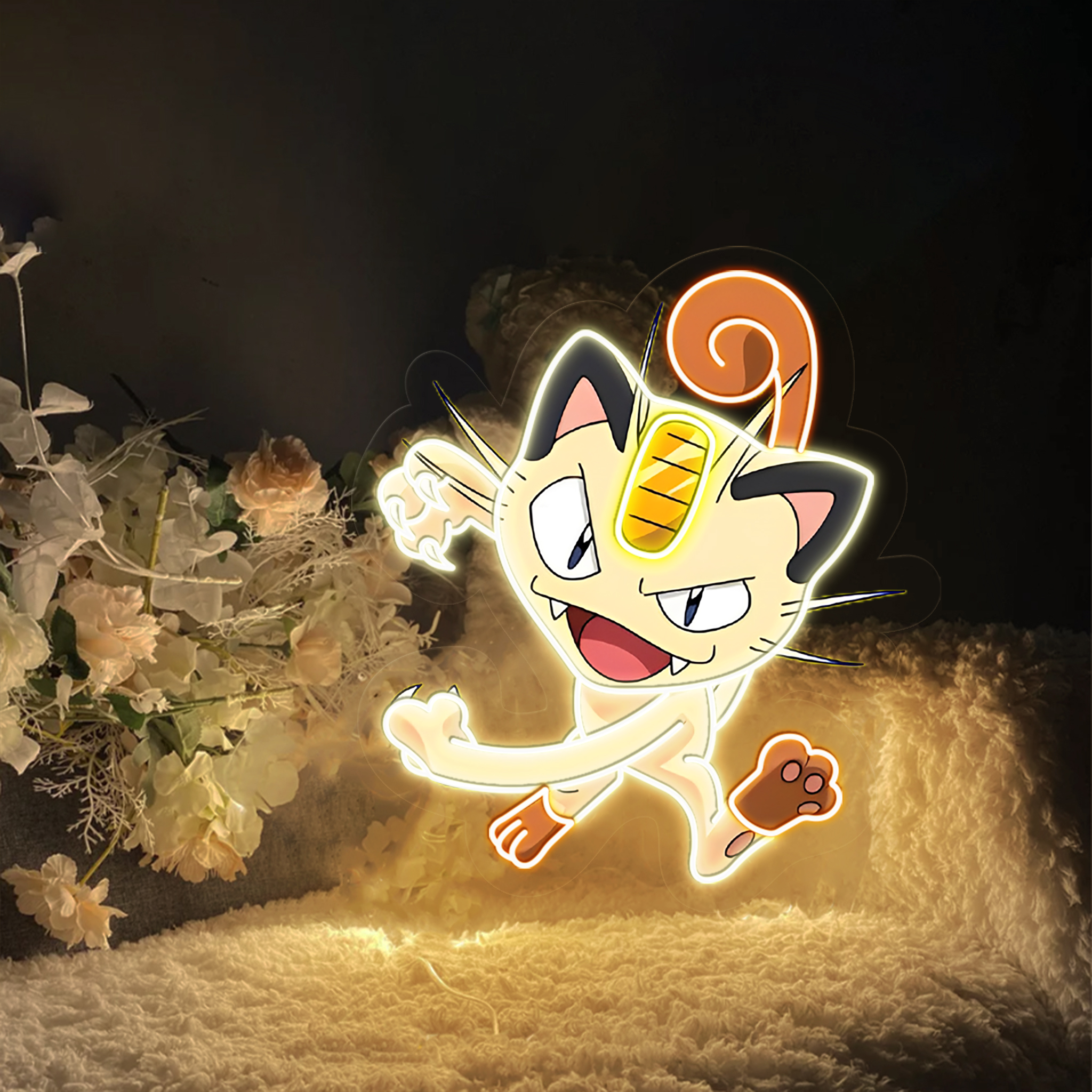 Meowth Pokemon UV Signs Kids Room Decor
