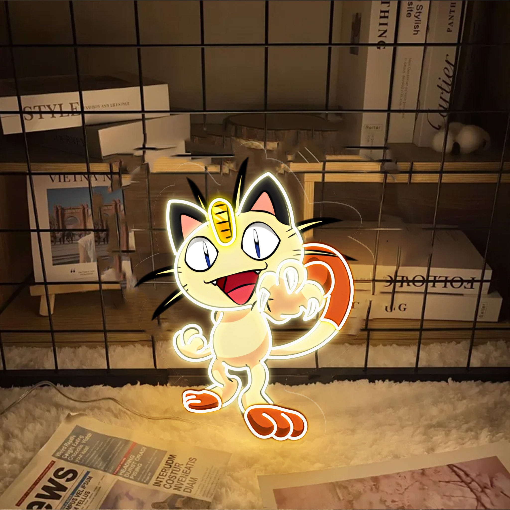 Pokemon Meowth UV Signs Kids Room Decor