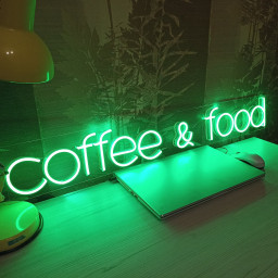 Neon Sign Coffee And Food, Coffee Neon Sign, Street Food Neon Sign, Food Neon, Neon Sign Kitchen, Restaurant Neon, Neon Sign For A Snack Bar