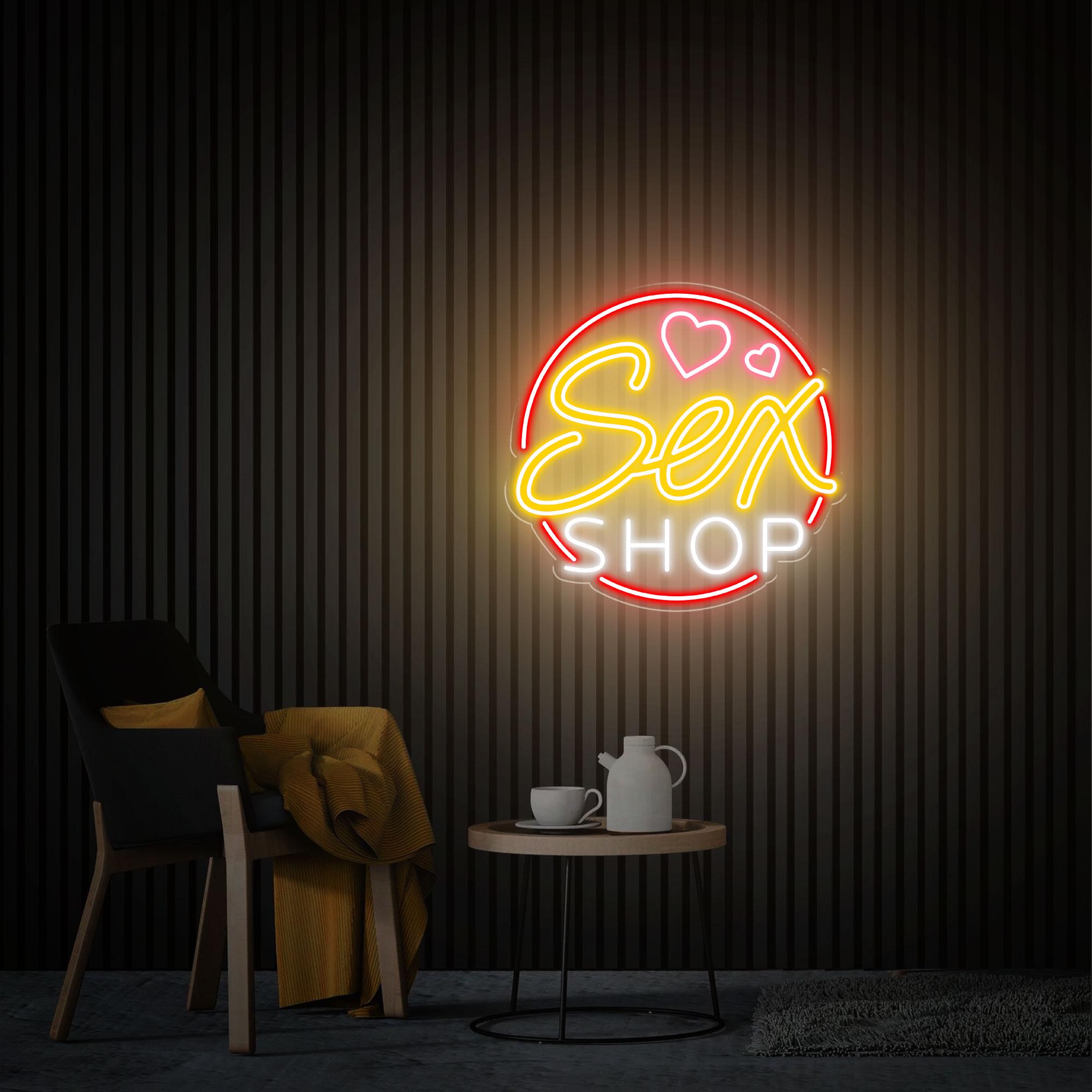 Sex Shop Neon Sign, LED Decor for Sexy Lingerie and Toys Store, Custom Business Logo Sign, Business Opening Gift, Sex Shop Wall Art