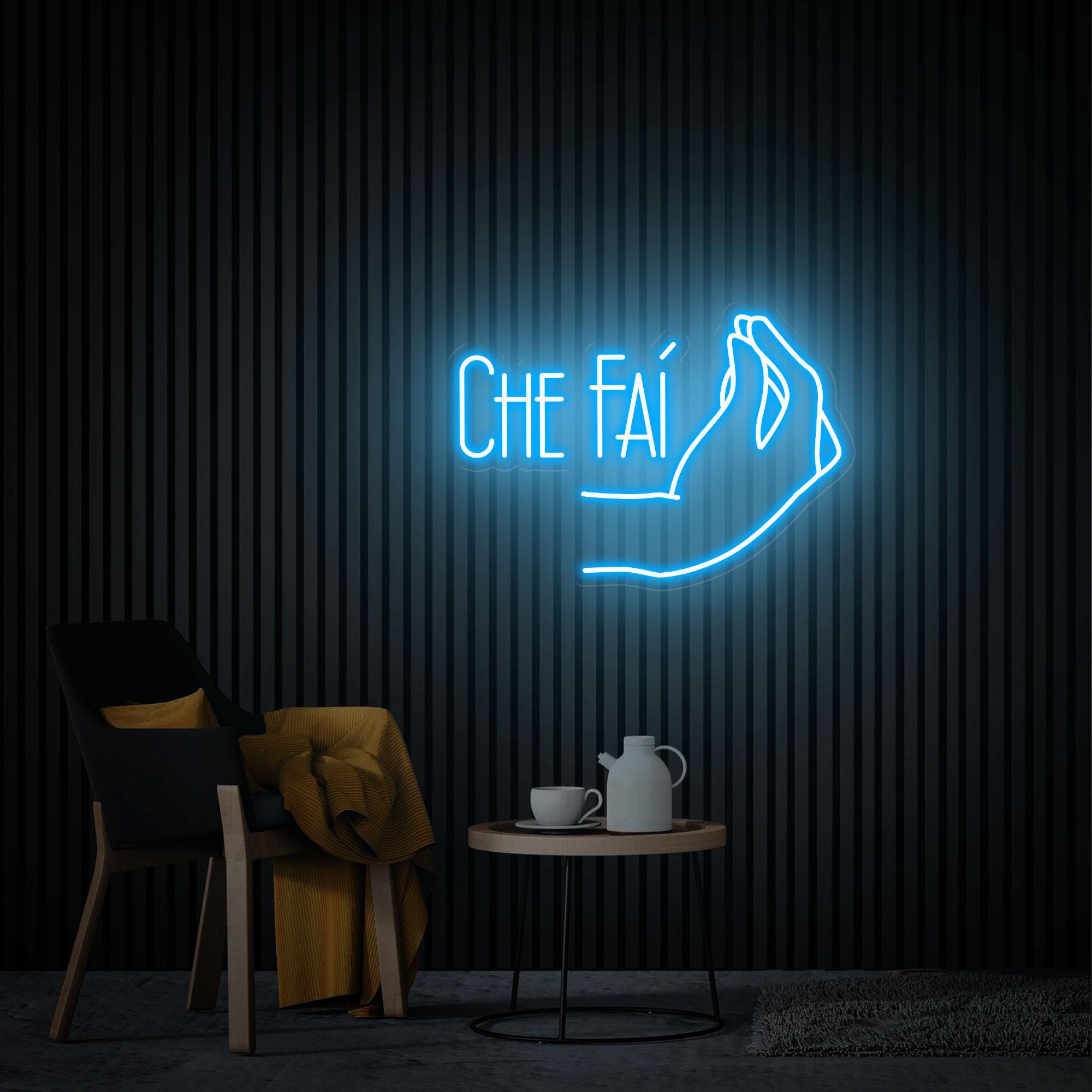 Italian Hand Gesture Neon Sign, CHE FAI Led Light Sign, Classic Italian Hand Sign, Restaurant Neon Wall Decor, Fast Food Sign Gesto Italiano