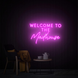 Welcome to The Madhouse Neon Sign, Custom LED Neon Sign For Party, Neon Light Dining Room Wall Decor Art, Housewarming Party Gift LED Light