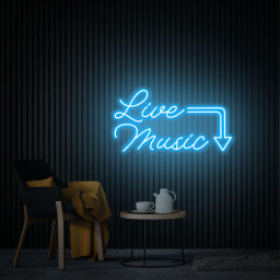 Live Music Neon Sign, Music Studio Decor, Custom Neon Sign, Neon Sign Wall Art, Personalized Neon Light Up Sign Bar Nightclub Wall Decor
