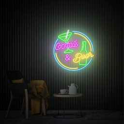 Cocktails and Beer Neon Sign, Cocktails Bar Wall Decor Art, Cocktails Bar Led Sign, Home Bar Decor, Bar Pub Wall Art, Beer Club Led Light