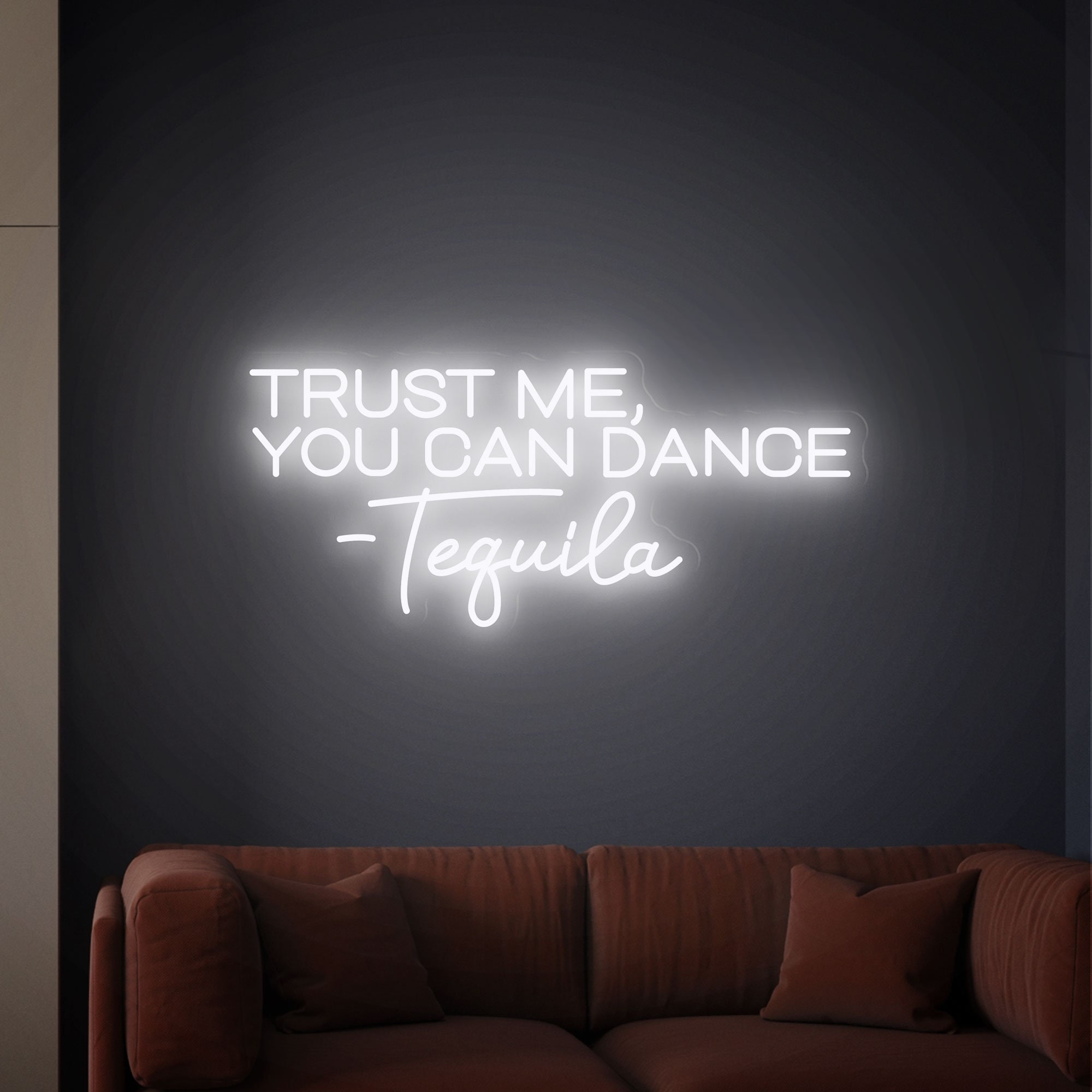 Trust Me You Can Dance Tequila Neon Sign - Neon Bar Sign, Bar Wall Decor, Wedding Bar Sign, Outdoor Bar, Neon Light Sign