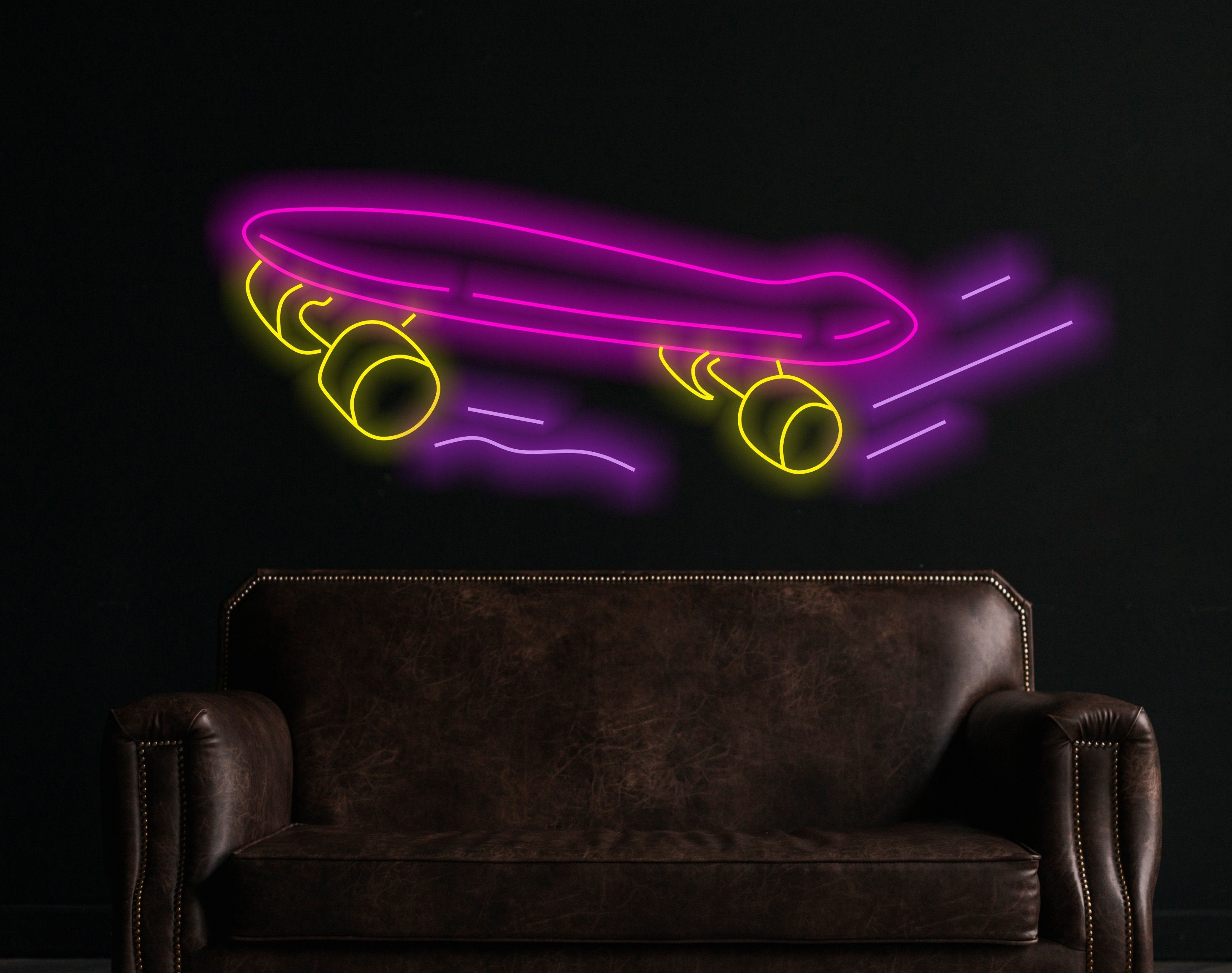 Skateboard Neon Sign, Neon Sign For Skate Shop, Skateboard Shop Neon Light, Custom Skate Neon Sign, Neon Light For Skateboarding