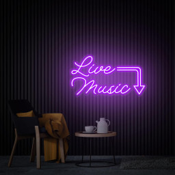 Live Music Neon Sign, Music Studio Decor, Custom Neon Sign, Neon Sign Wall Art, Personalized Neon Light Up Sign Bar Nightclub Wall Decor