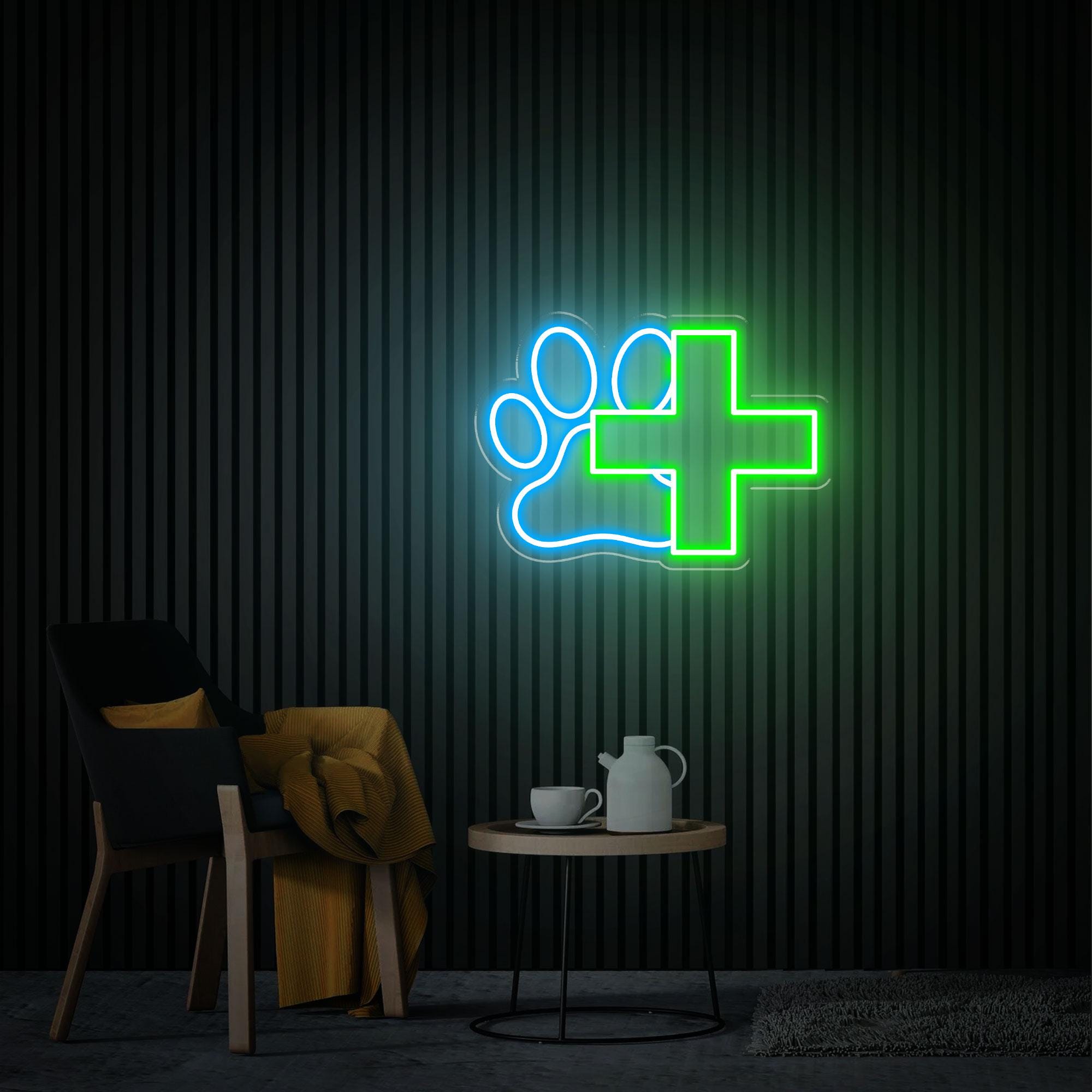 Pet Hospital Neon Sign, Pet Clinic Signage Vet Wall Decor, Custom Animal Practice Led Light Sign, Pet Spa Pet Shop Wall Decor