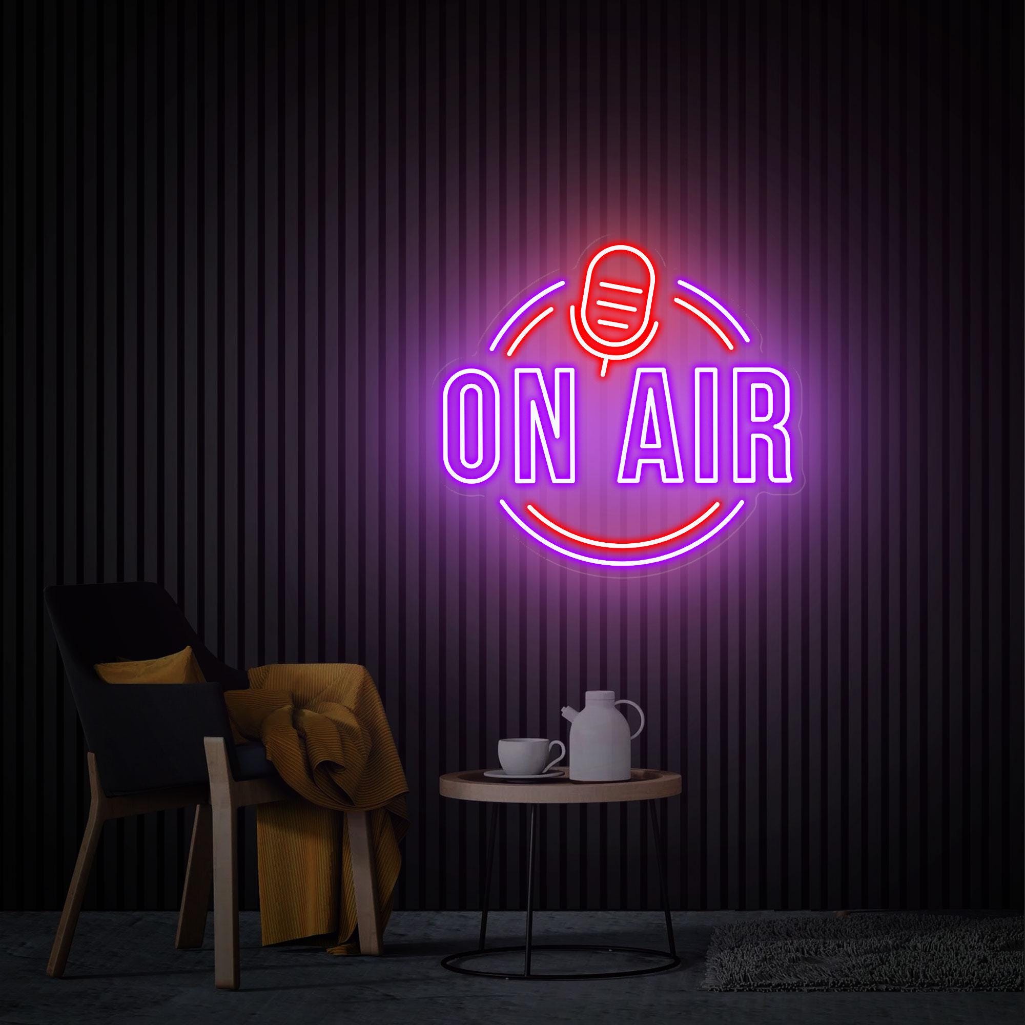 On Air Neon Sign, Custom Logo Neon Sign, Music Studio Decor Light Sign, Game Room Wall Decor Personalized Gifts Neon Sign For Clubs Neon