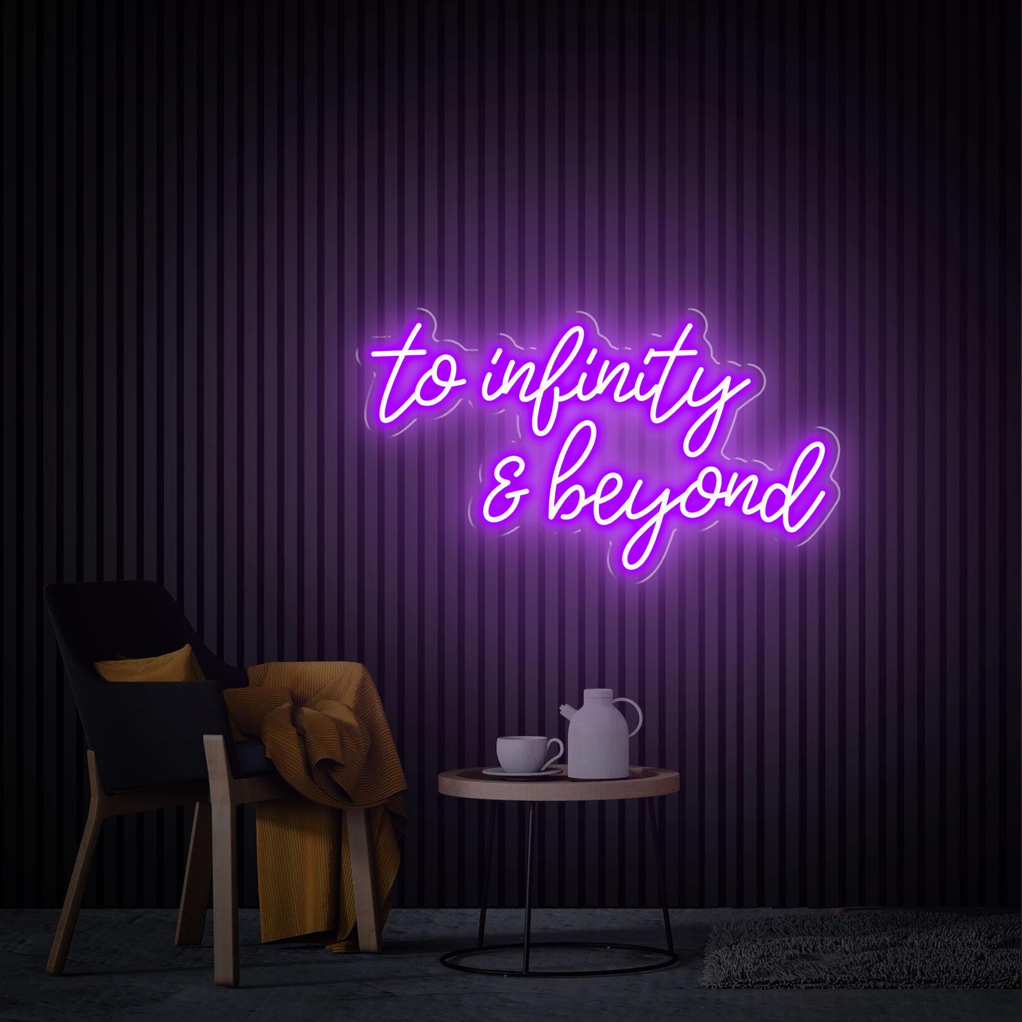 To Infinity and Beyond Neon Sign, Home Wall Decor, Custom Text Sign, Gifts for Child, Inspirational Saying Decor Graduation Gifts Neon Art