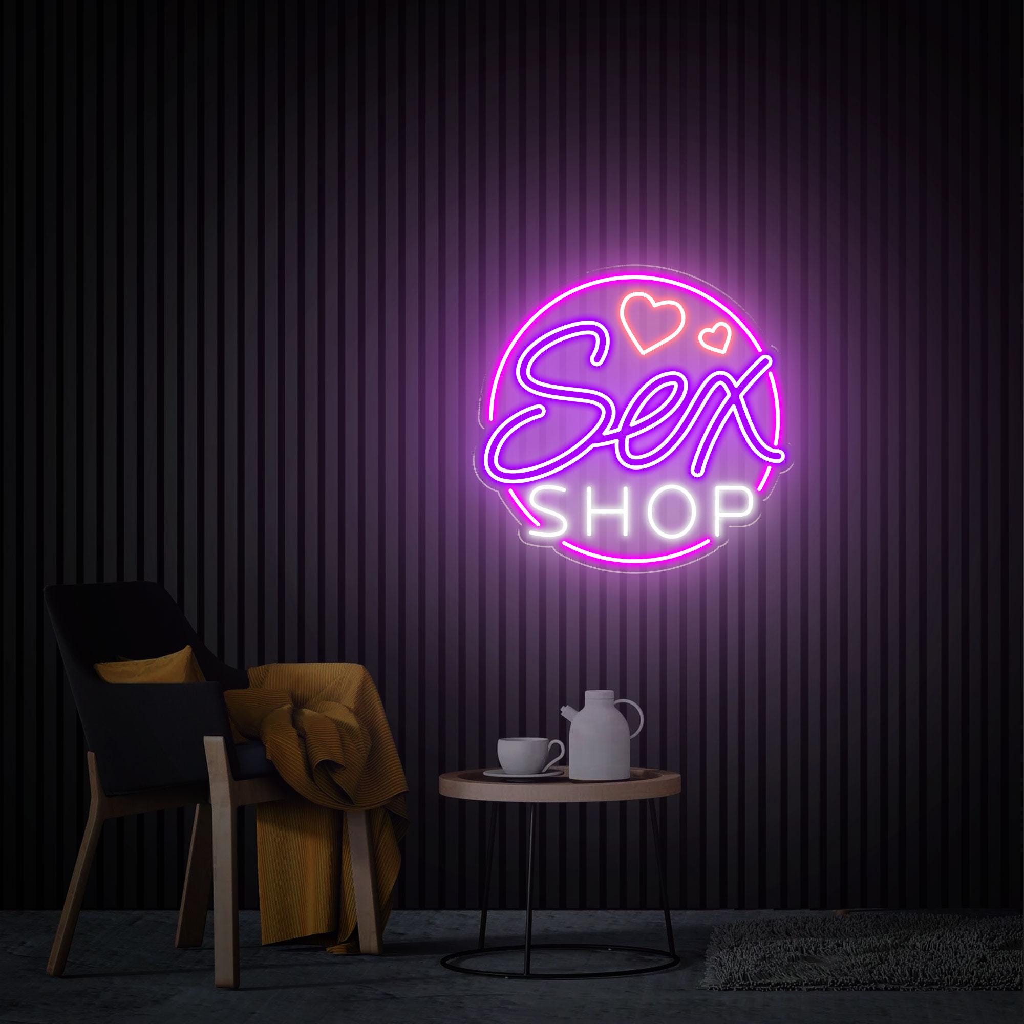 Sex Shop Neon Sign, LED Decor for Sexy Lingerie and Toys Store, Custom Business Logo Sign, Business Opening Gift, Sex Shop Wall Art