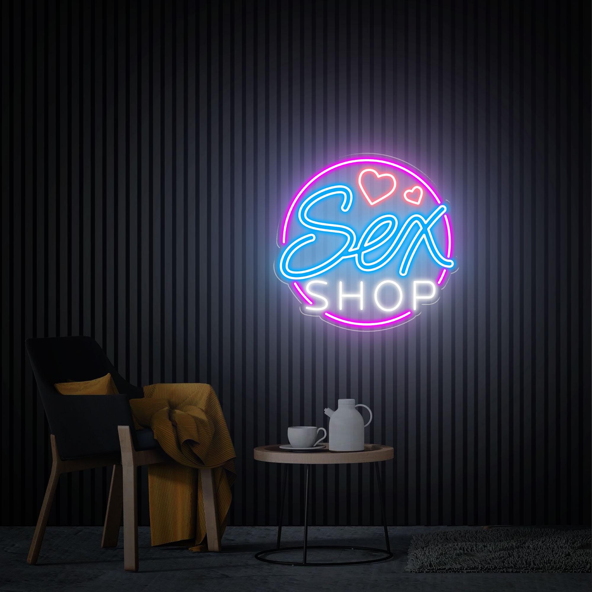 Sex Shop Neon Sign, LED Decor for Sexy Lingerie and Toys Store, Custom Business Logo Sign, Business Opening Gift, Sex Shop Wall Art