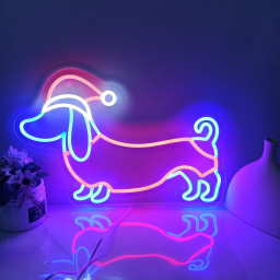 Christmas Dachshund Neon Sign, Christmas Dog, Dachshund Gift, Custom Dog Neon Sign, Merry Xmas Holiday Decor, Merry Christmas Party Wall Art