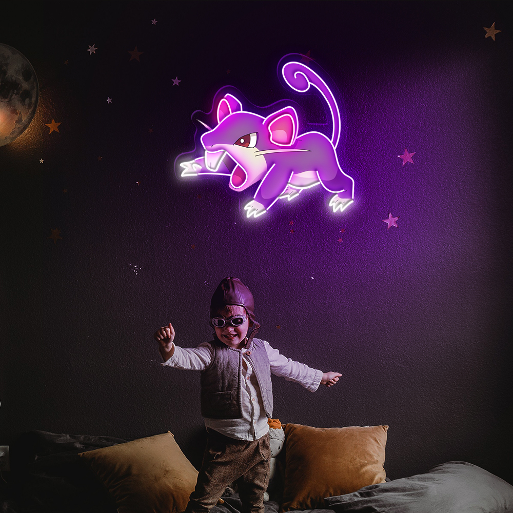 Rattata UV Signs Pokemon Wall Art