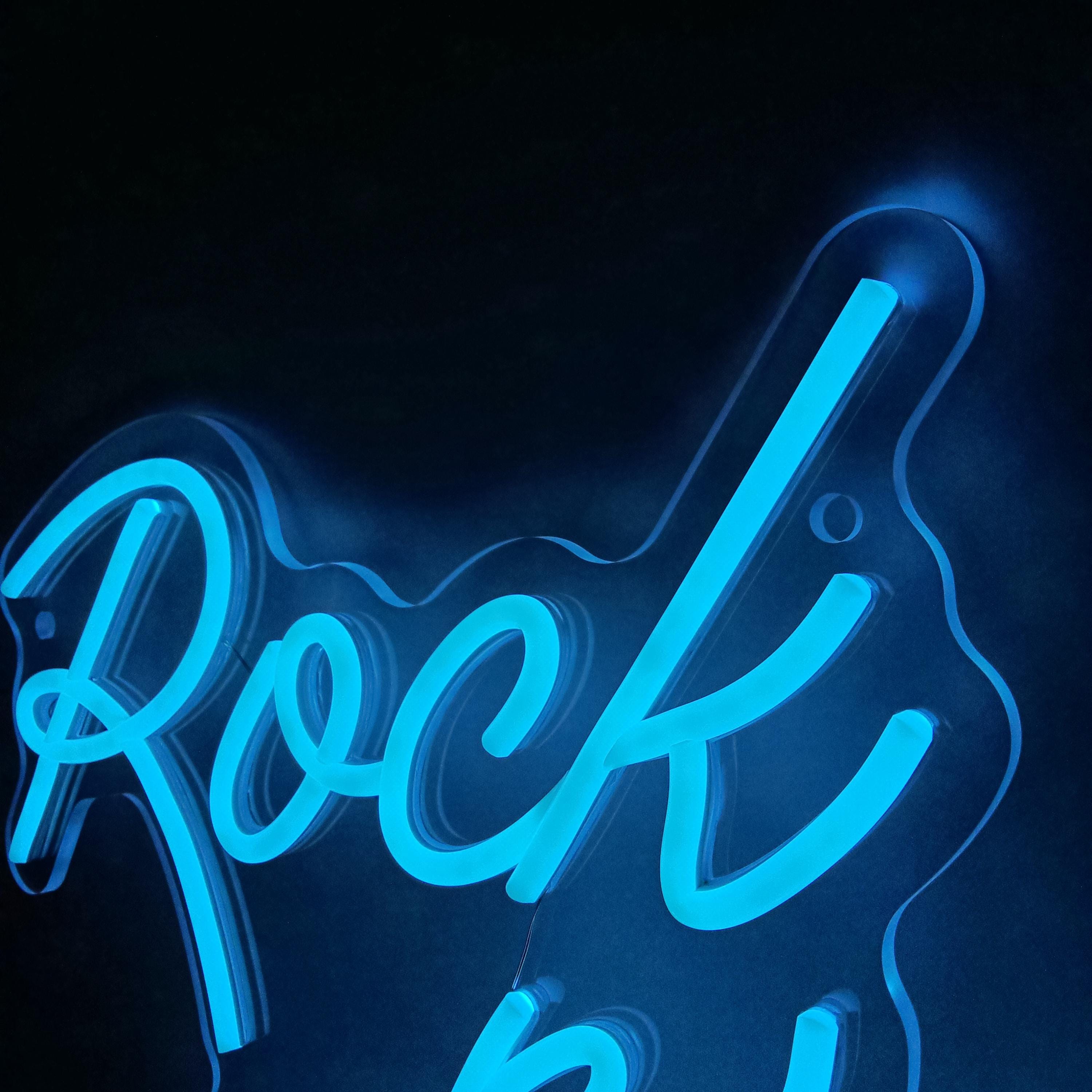 Rock n Roll Neon Sign Room Studio Audio Shop Store Open Decor, Custom neon for Music Lover, Rock Music Sign Home Party Pub Club Wall Hanging