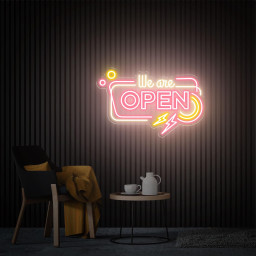 We're Open Neon Sign, Store Open Led Sign, Custom Open Neon Light, Business Logo, New Business Gift, Shop Bar Welcome Sign