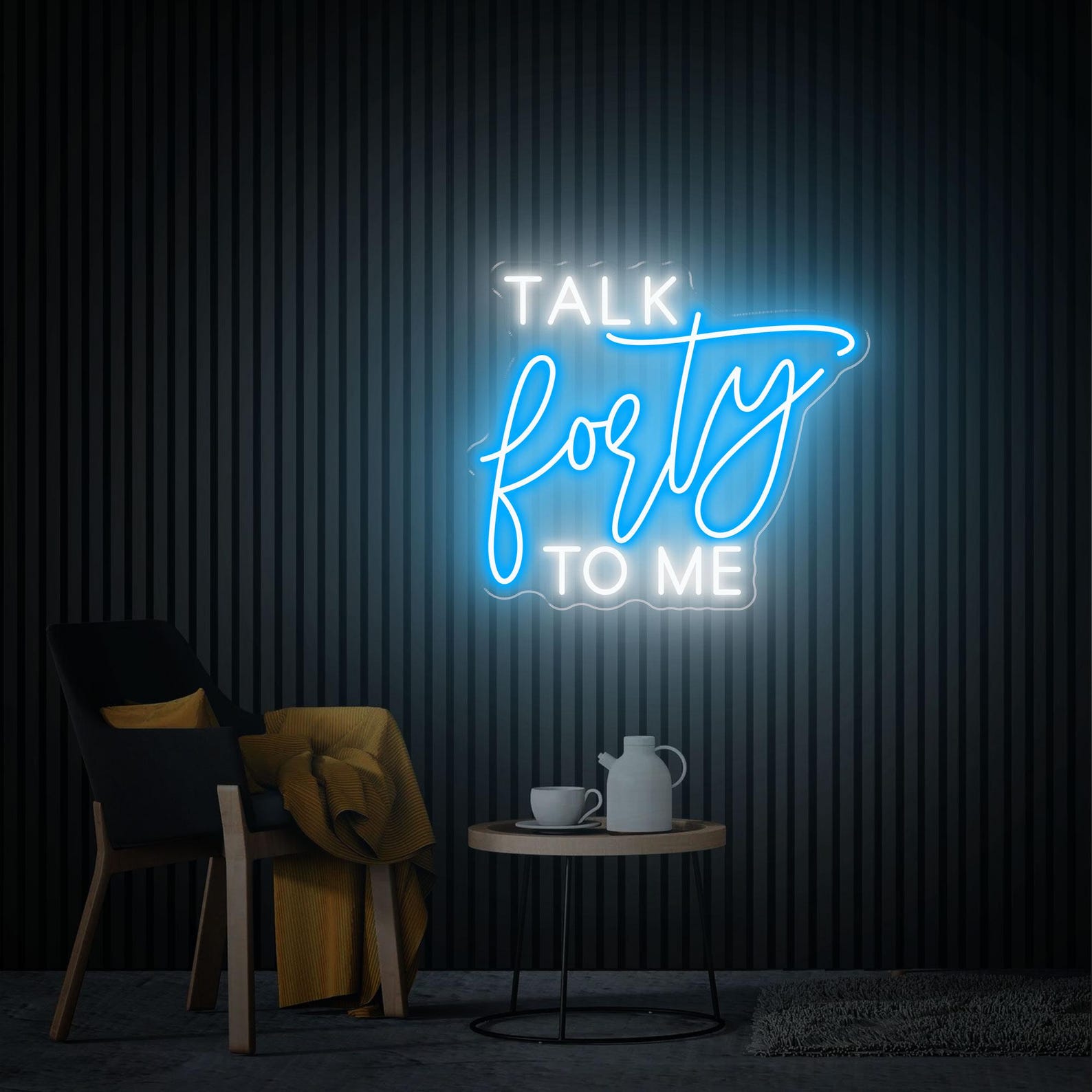 Talk Forty To Me Neon Sign, 40th Birthday Gift, Custom Neon Sign, Birthday Wall Art, Personalized Gifts, Forty Birthday Gifts For Him /Her