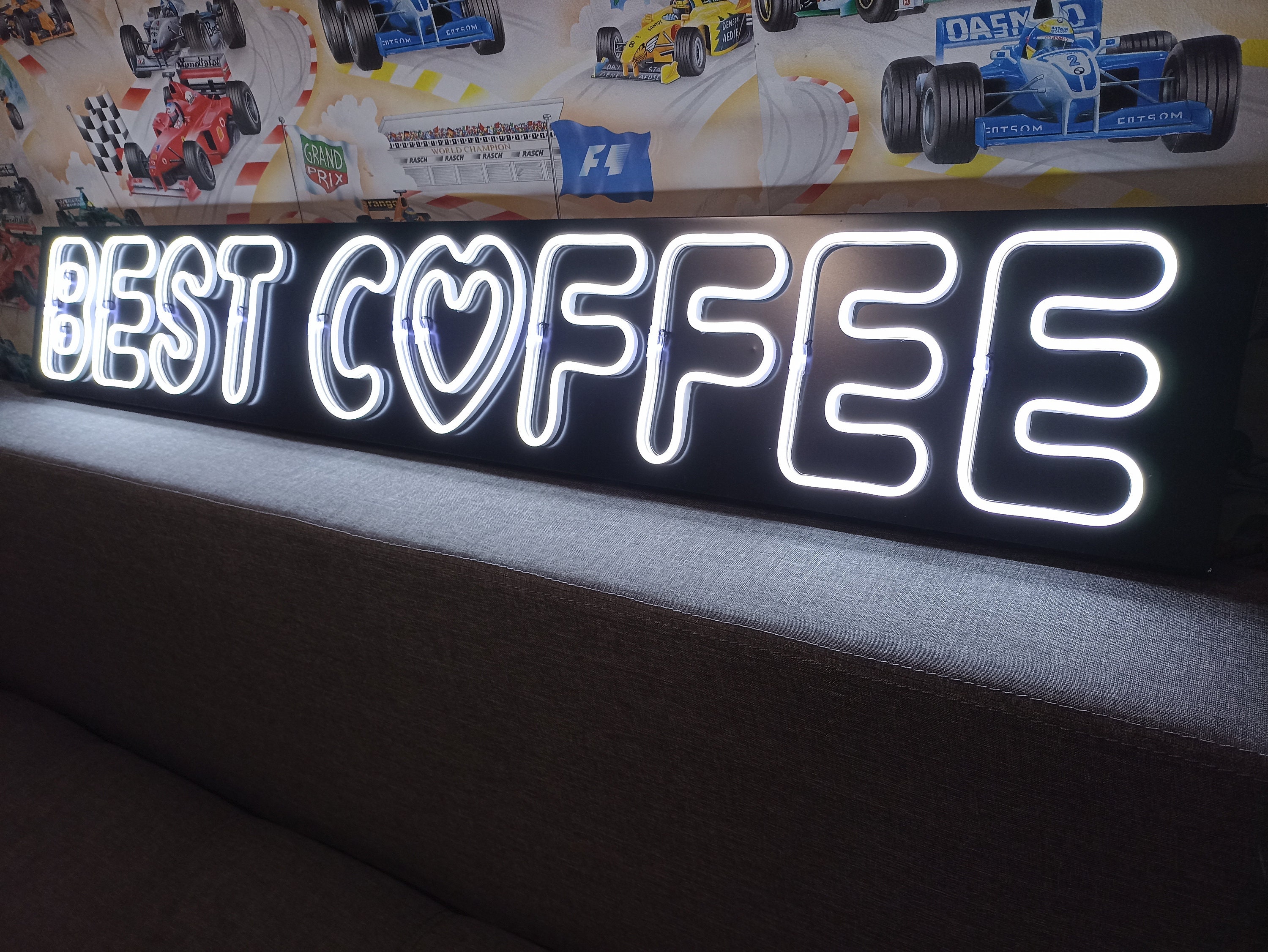 Best Coffee Neon Sign, Custom Coffee Neon Sign, Neon Coffee Lettering, Coffee Bar Decor, Glowing Inscription, Neon Sign In The Bar