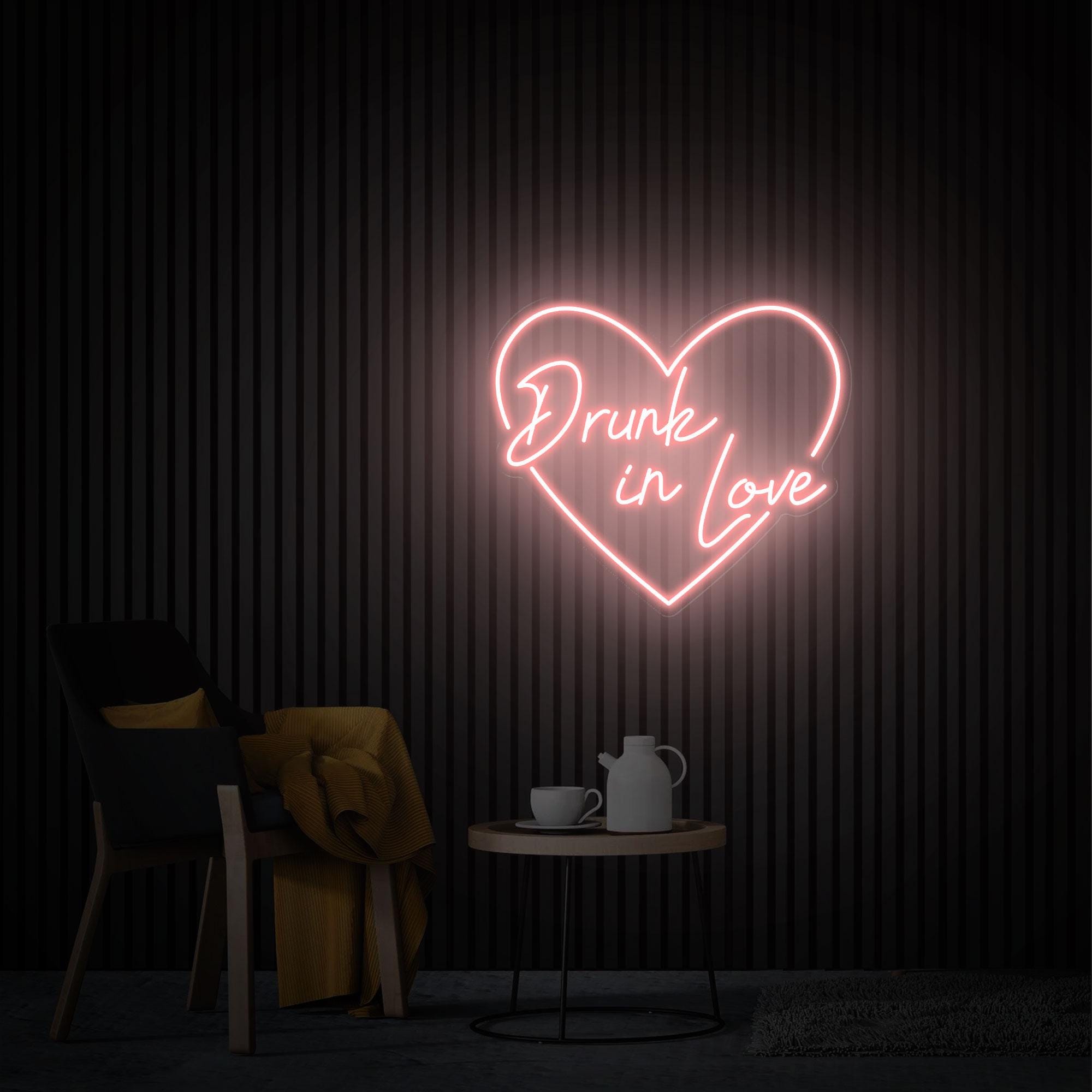Drunk in Love Neon Sign, Custom Wedding Sign, Wedding Backdrop, Home Decor Personalized Gift, Neon Sign Art, Wedding Decor Gift for Couple
