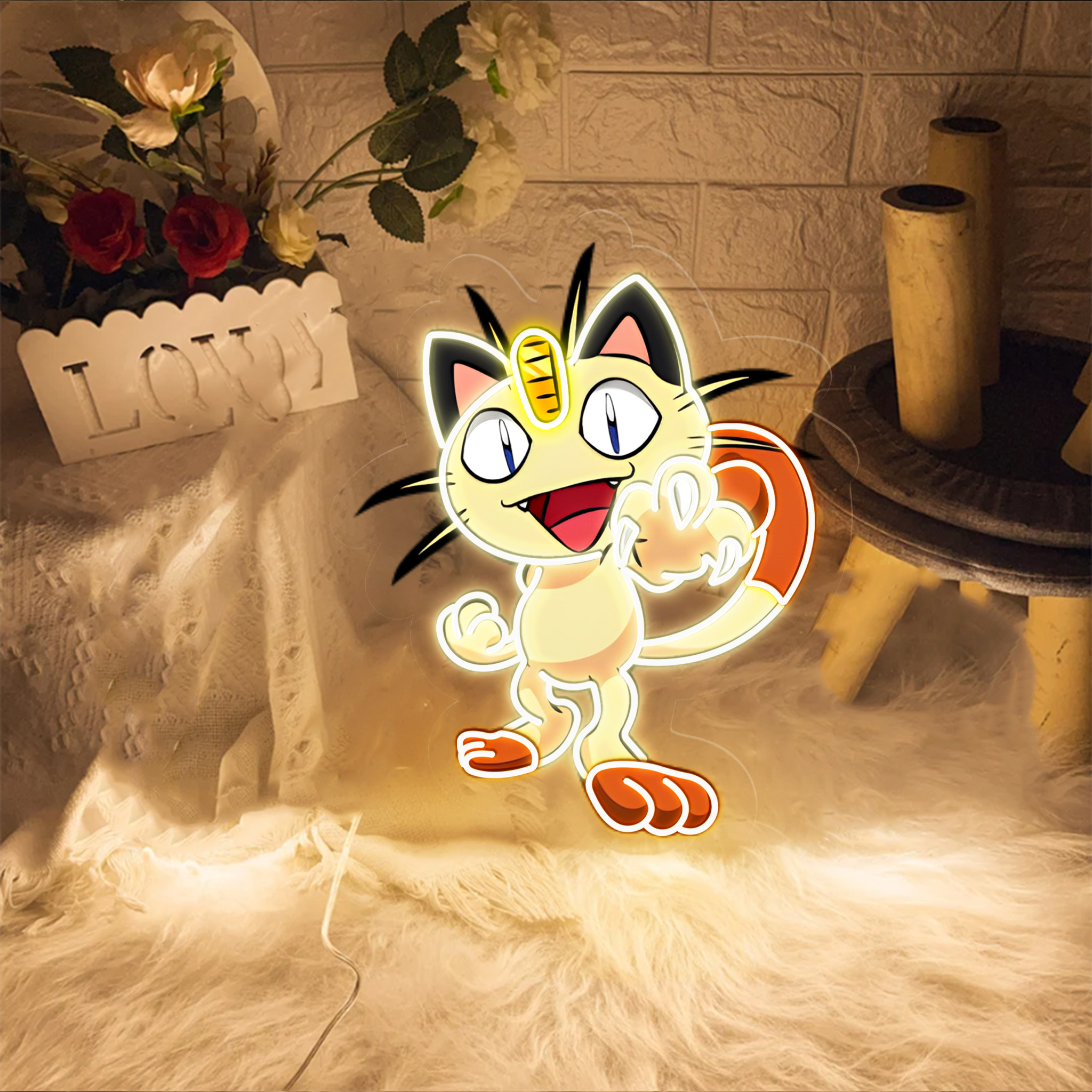Pokemon Meowth UV Signs Kids Room Decor