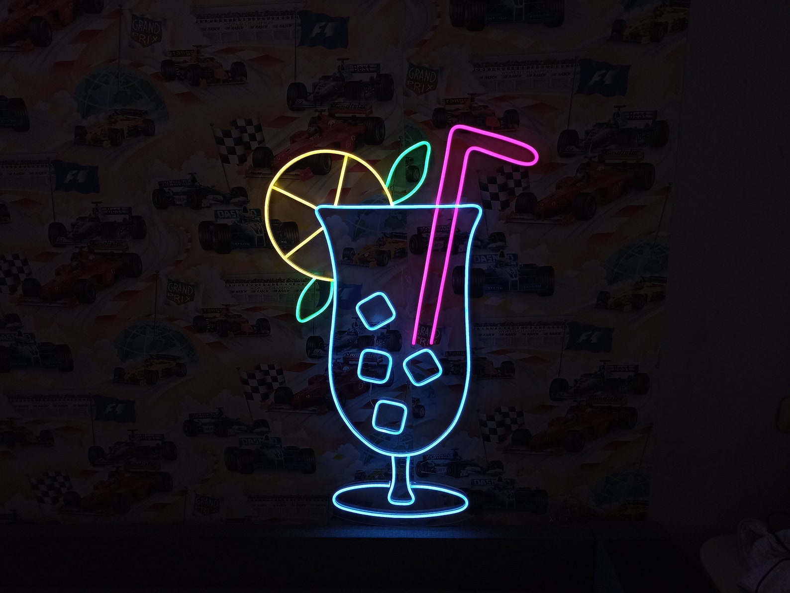 Neon Cocktail Sign, Led Neon Cocktails Sign, Cocktail Glass Neon Light, Cocktail Bar Neon Sign