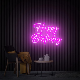 Happy Birthday Neon Sign, Custom Neon Sign, Birthday Party Decor Birthday Backdrop, Birthday Present, Neon Sign Wall Decor Personalized Gift