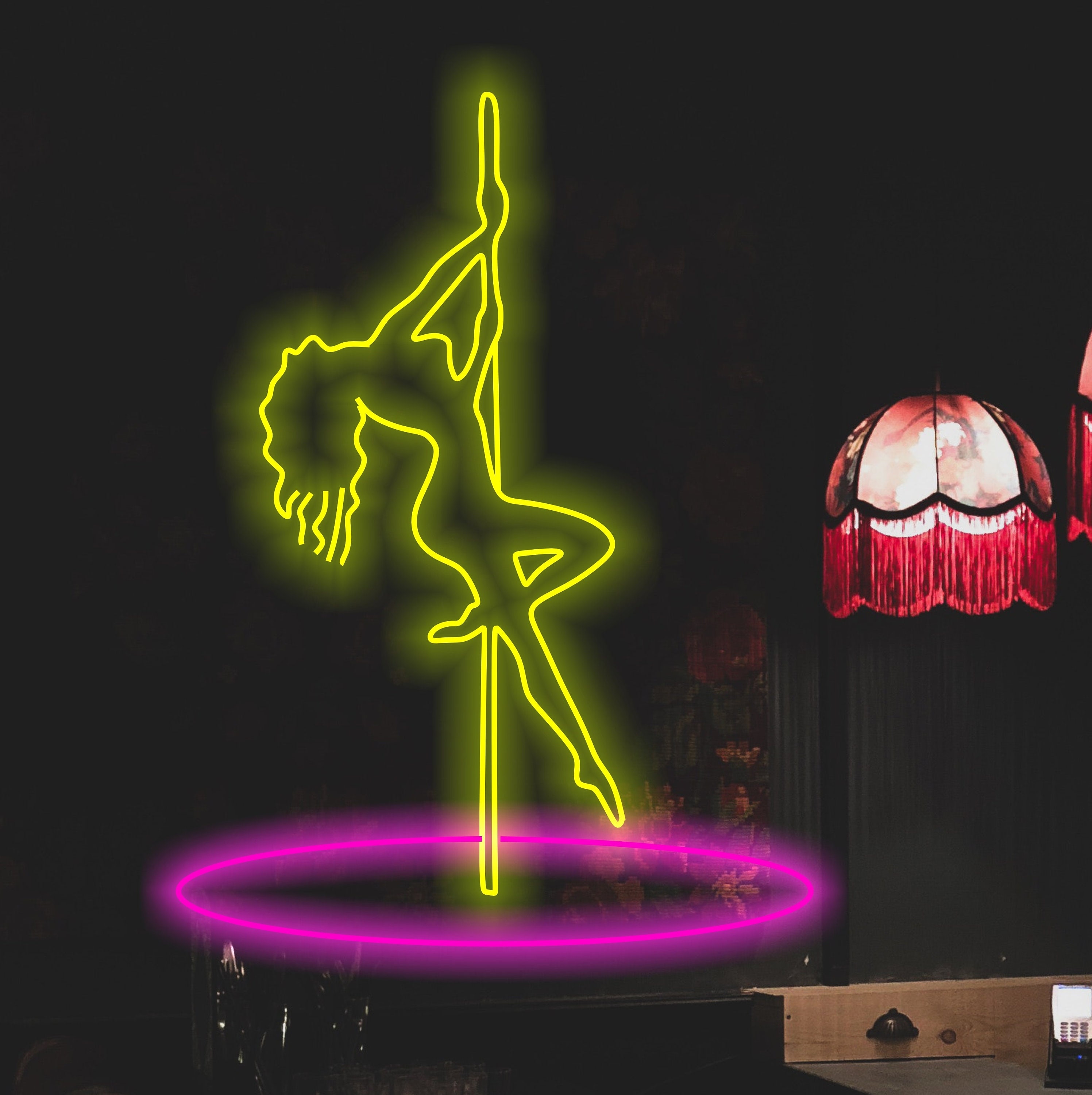 Pole Dance Neon Sign, Club Neon Sign, Nightclubs And Bars, Neon Sign For Pole Dancing, Fitness Studios Neon Sign, Strip Club Neon Sign
