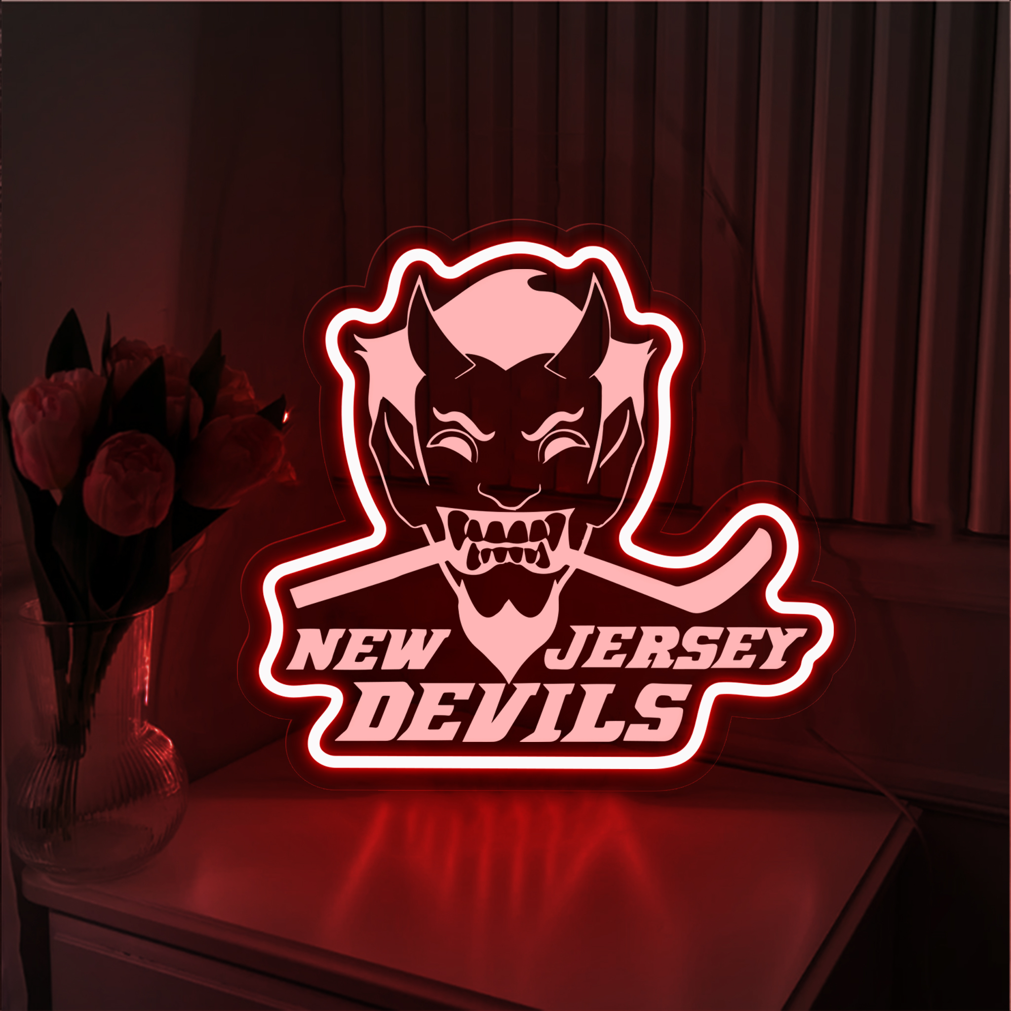 New Jersey Devils Ice Hockey Laser Sign Wall Decor