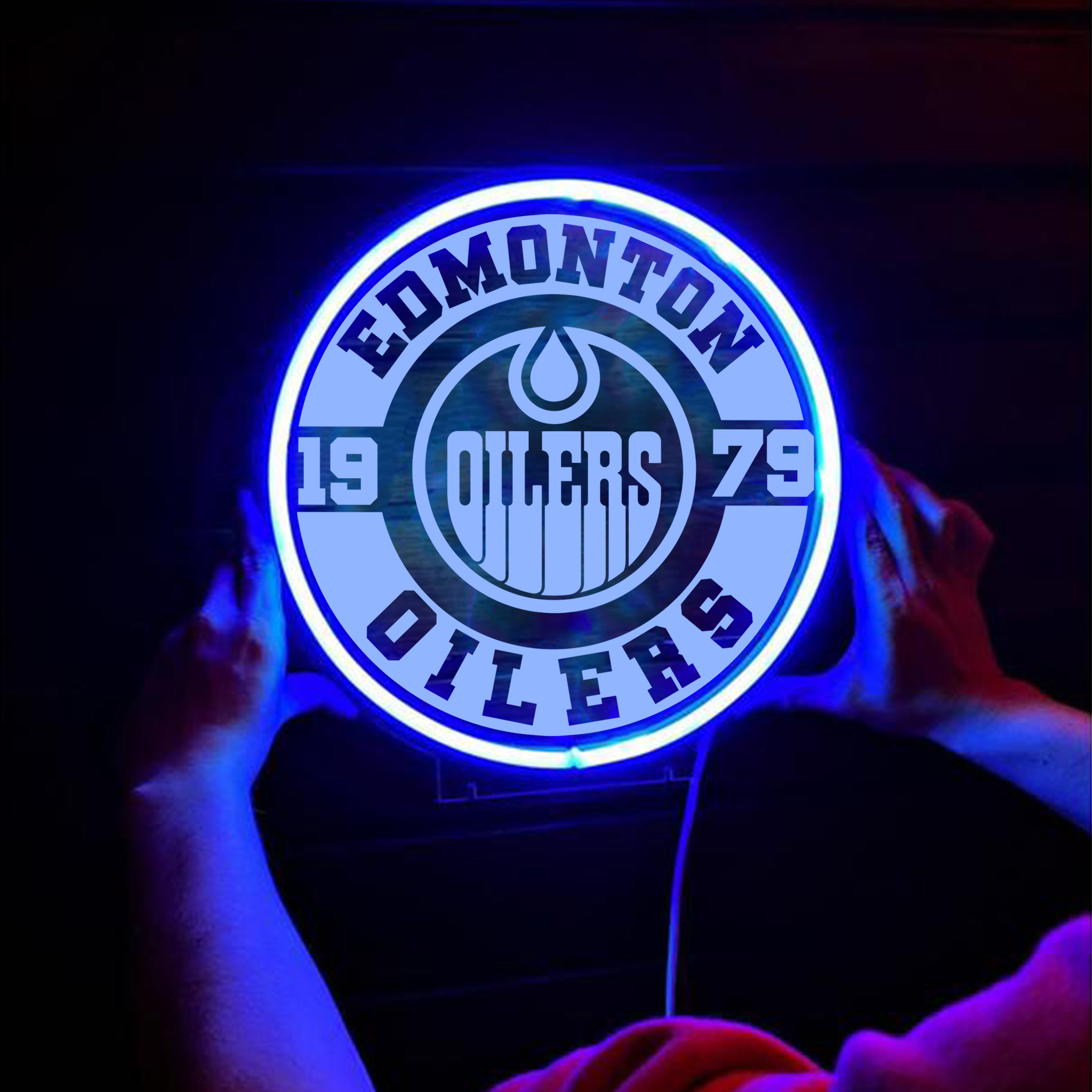 Edmonton Oilers Ice Hockey Laser Signs