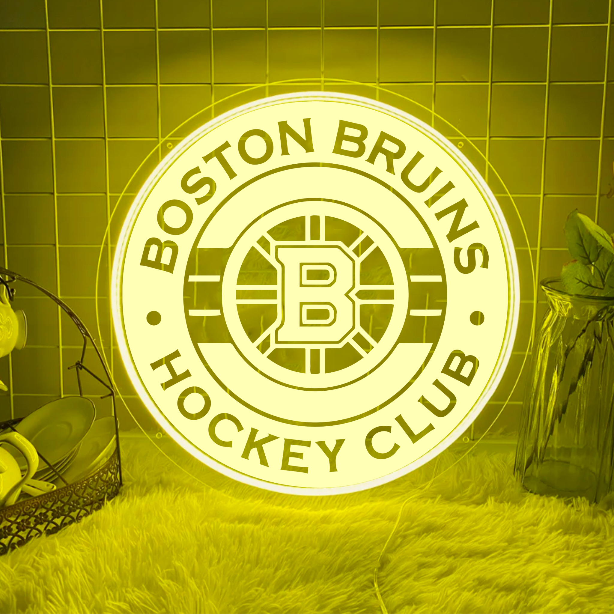 Ice Hockey Boston Bruins Laser Signs Wall Decor