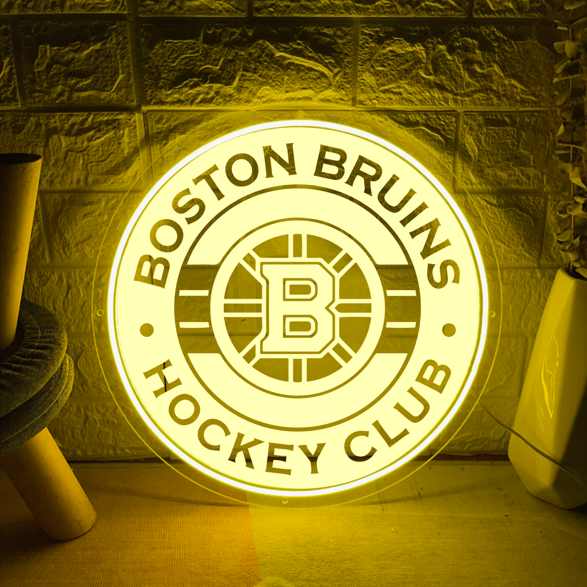 Ice Hockey Boston Bruins Laser Signs Wall Decor