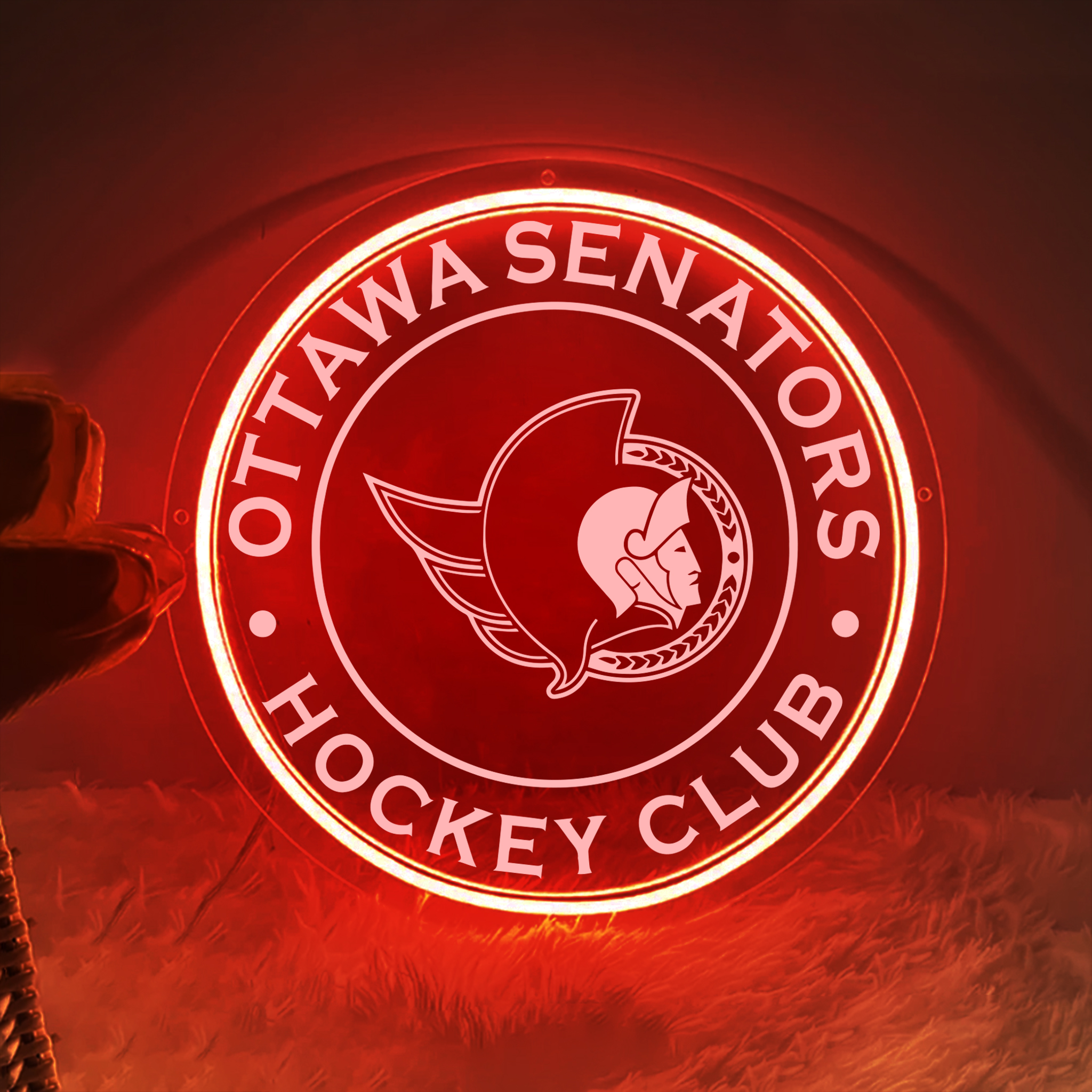 Ice Hockey Ottawa Senators Laser Sign Wall Decor