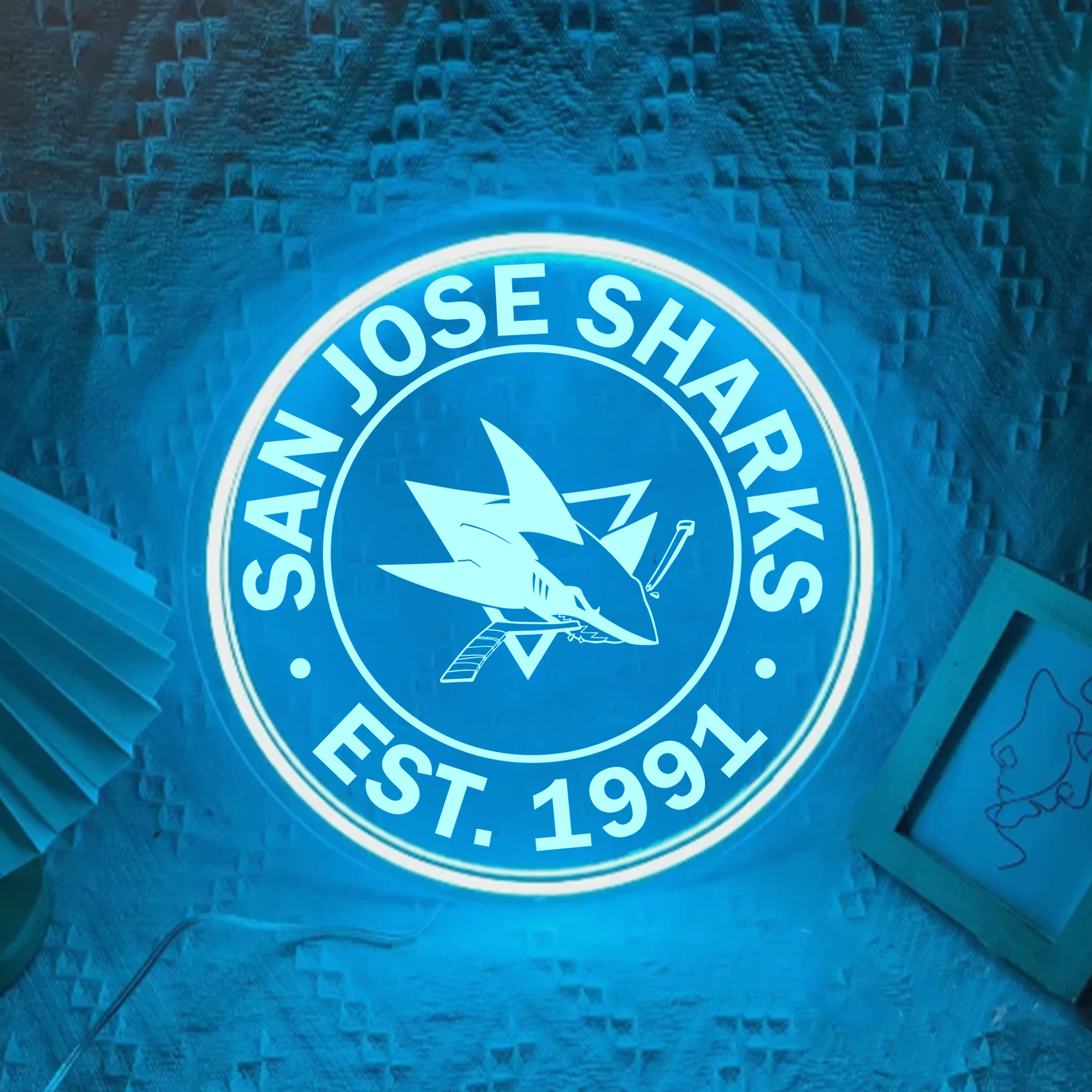 San Jose Sharks Ice Hockey Laser Sign