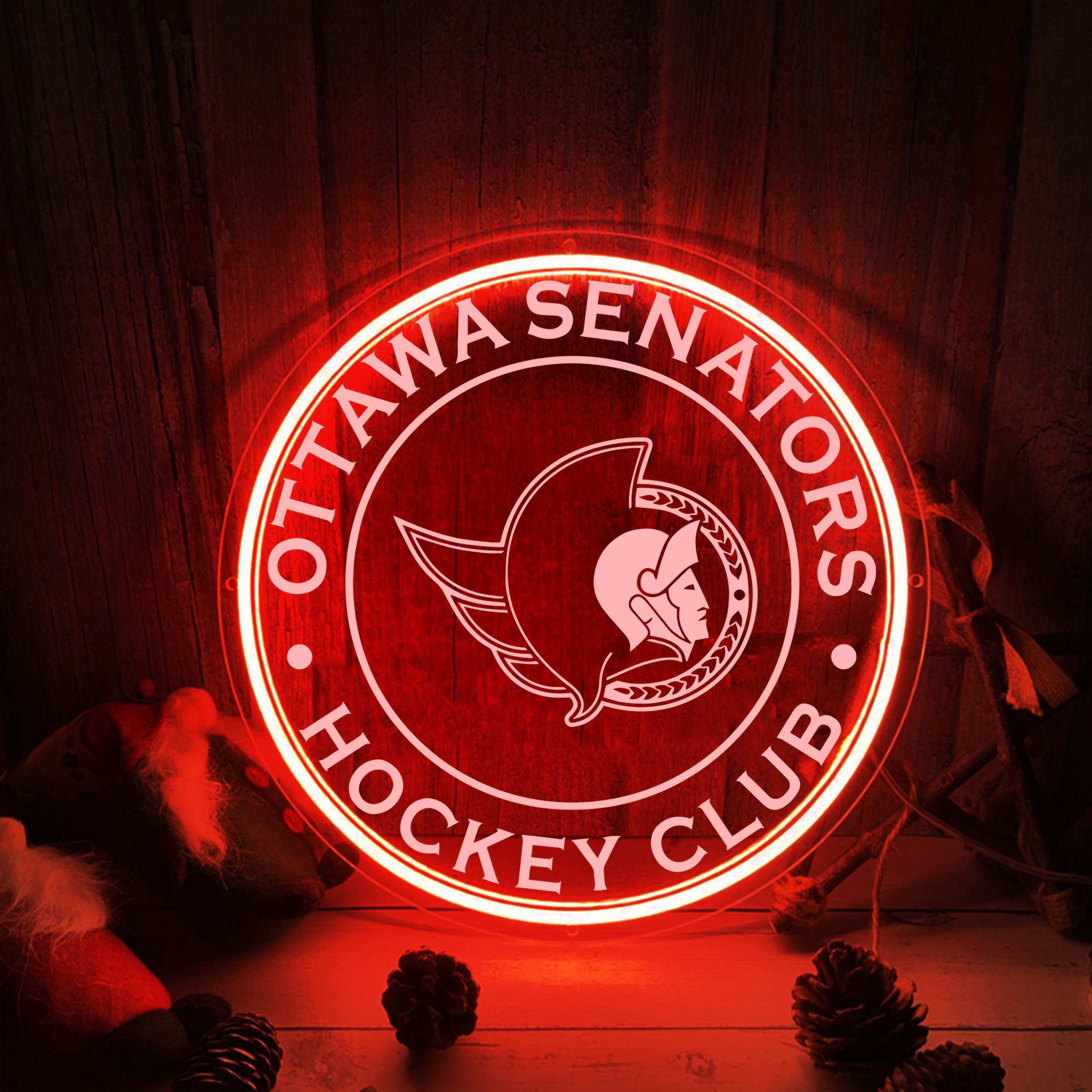 Ice Hockey Ottawa Senators Laser Sign Wall Decor
