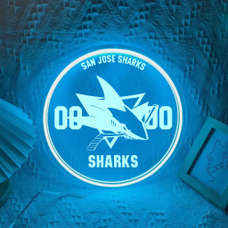 San Jose Sharks Ice Hockey Laser Sign Wall Decor