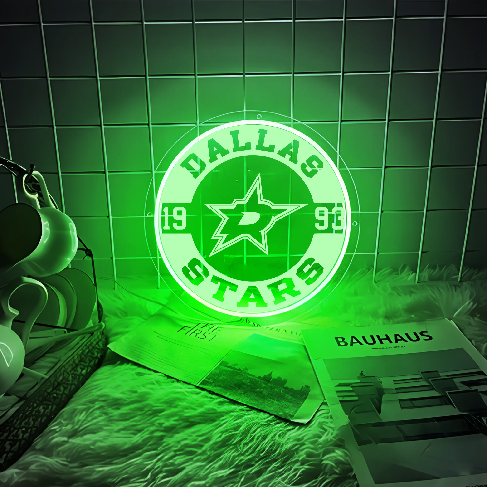 Dallas Stars Ice Hockey Laser Sign Wall Decor