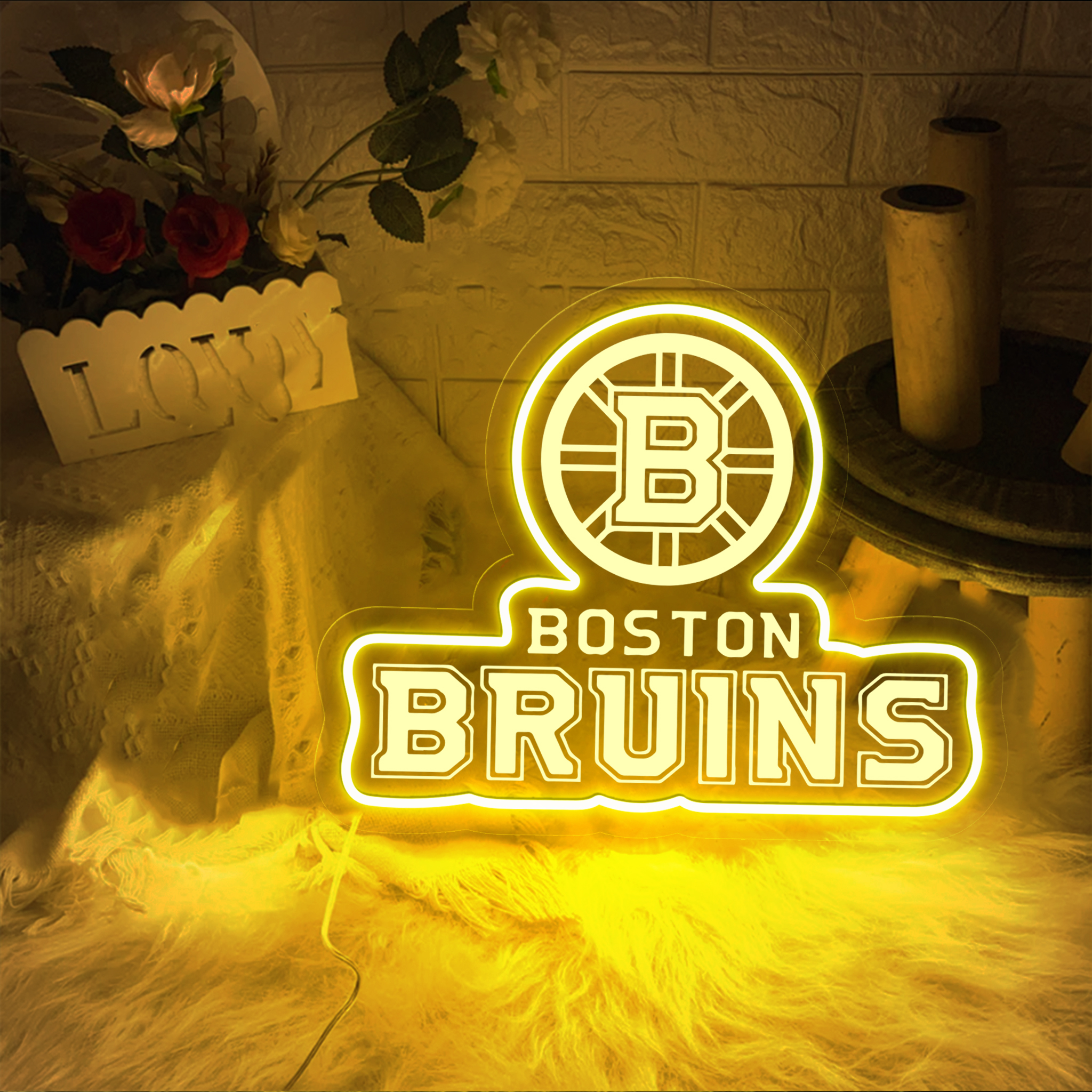 Boston Bruins Ice Hockey Laser Signs