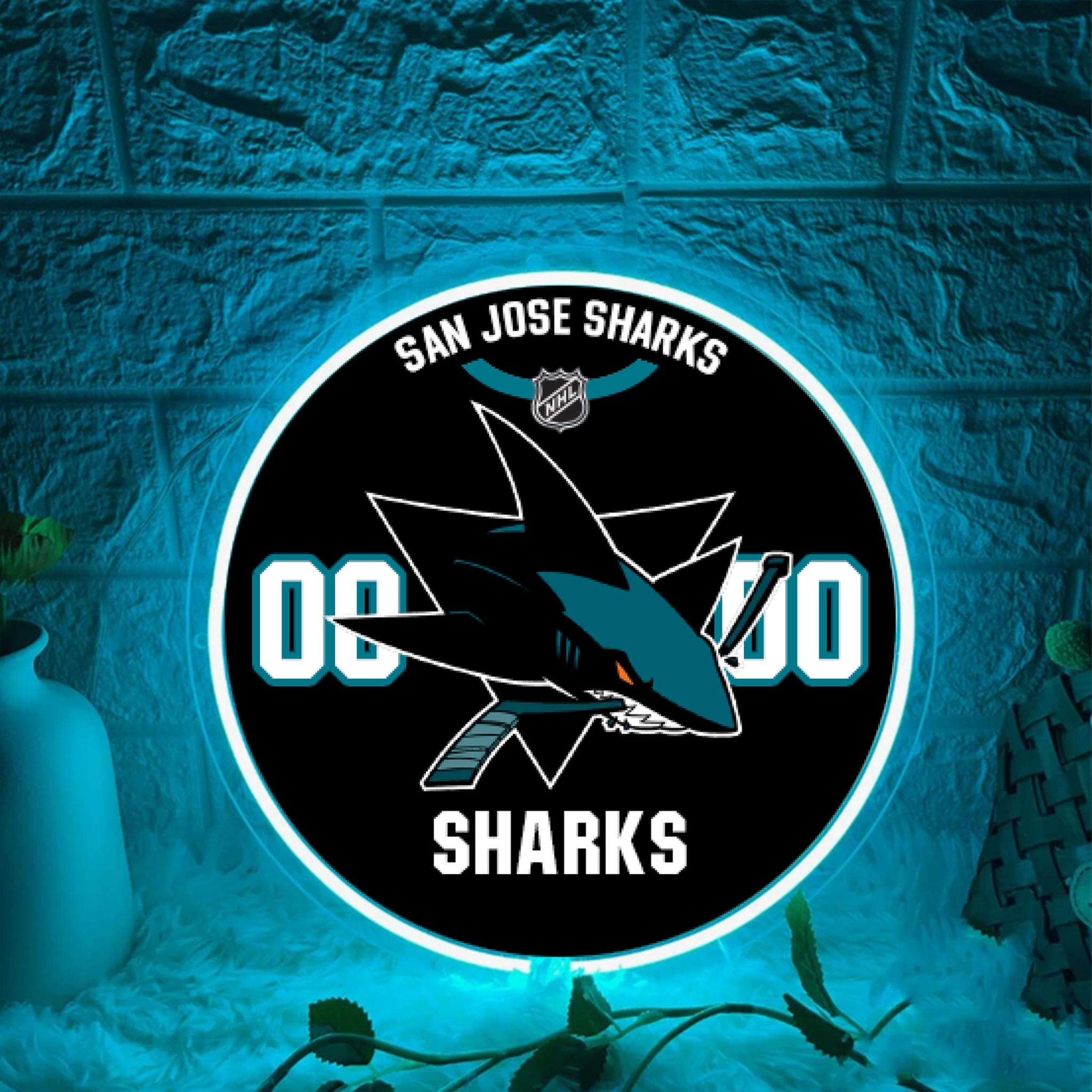 San Jose Sharks Ice Hockey UV Sign Wall Decor
