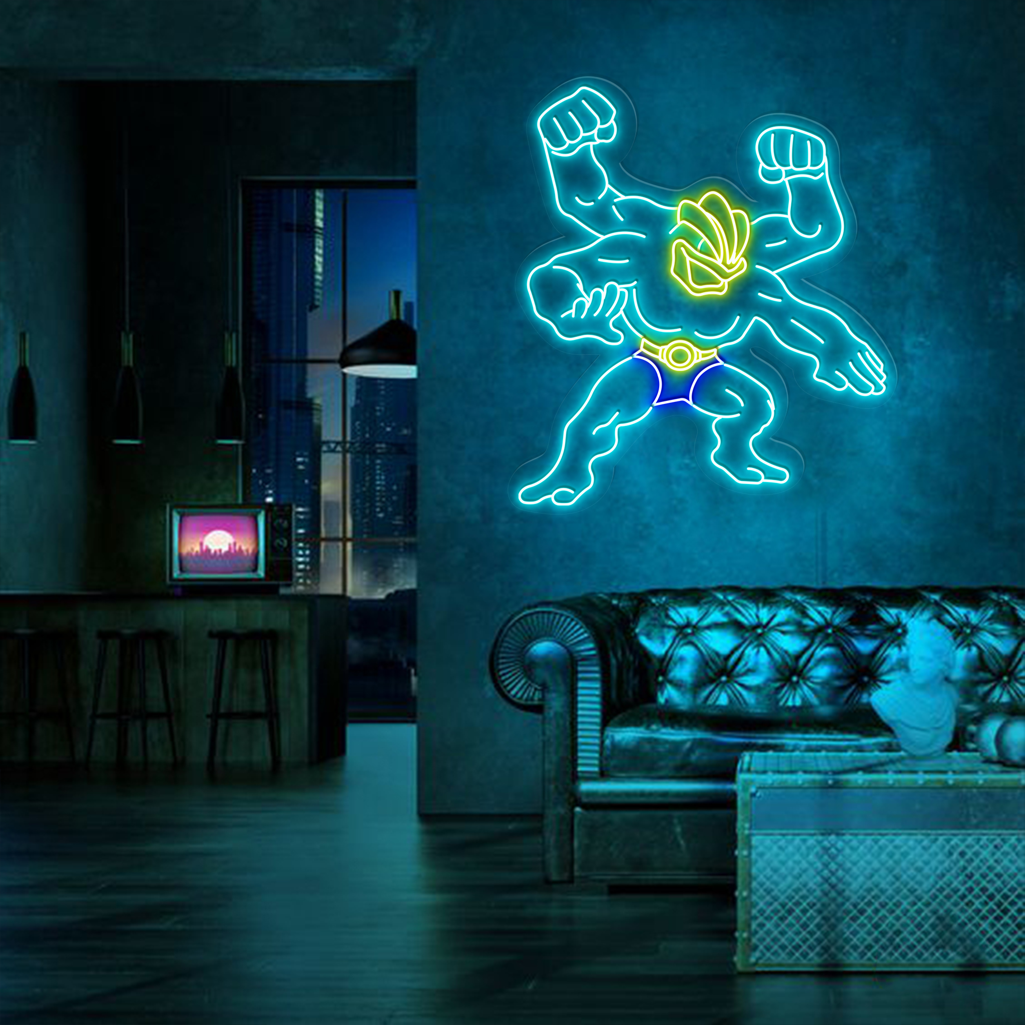 Pokemon Machamp Neon Signs