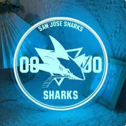 San Jose Sharks Ice Hockey Laser Sign Wall Decor
