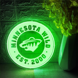 Minnesota Wild Ice Hockey Laser Sign Wall Decor