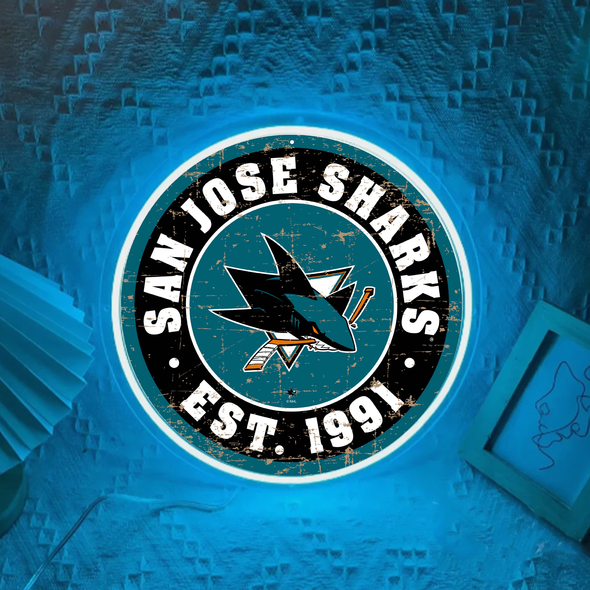San Jose Sharks Ice Hockey UV Sign