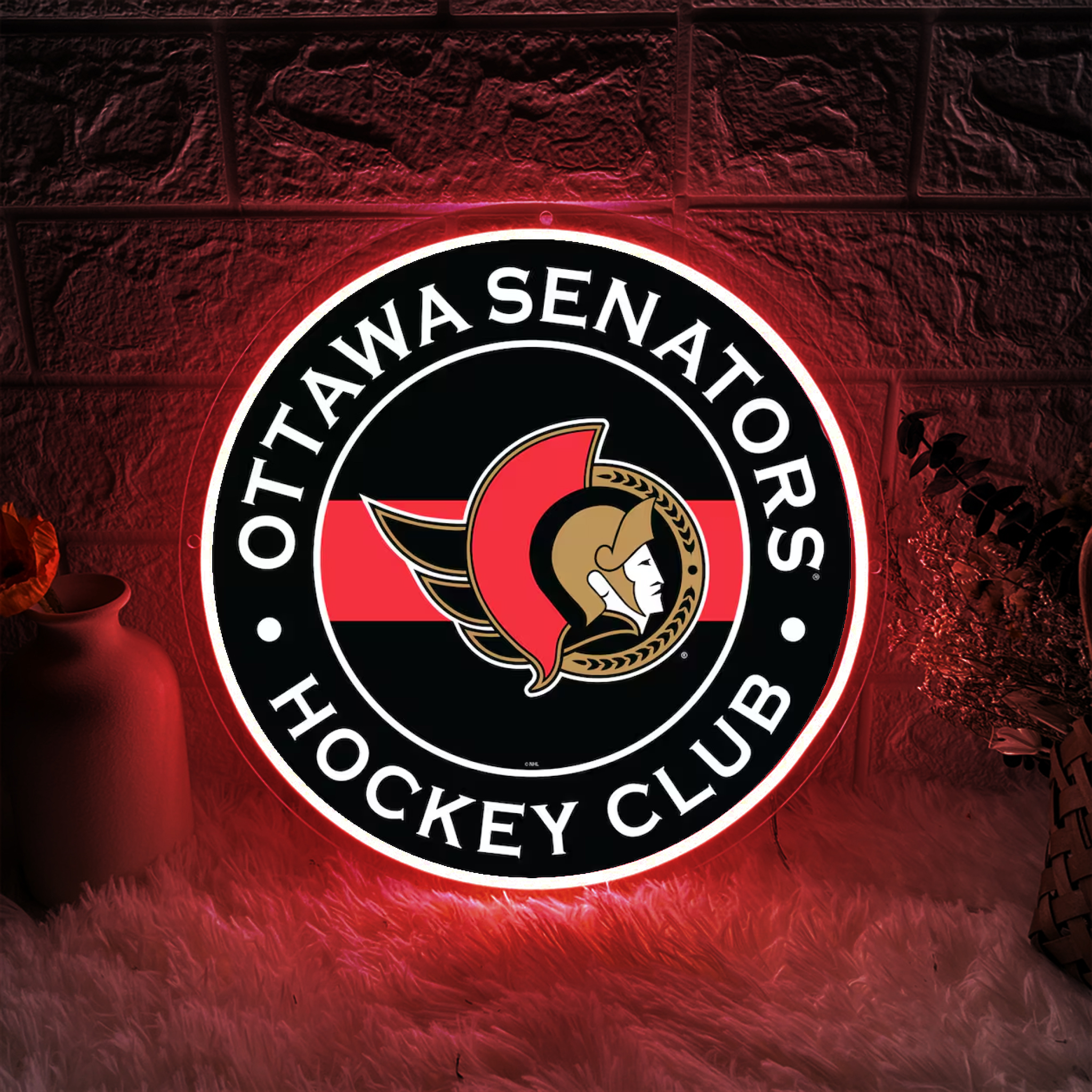 Ice Hockey Ottawa Senators UV Sign Wall Decor