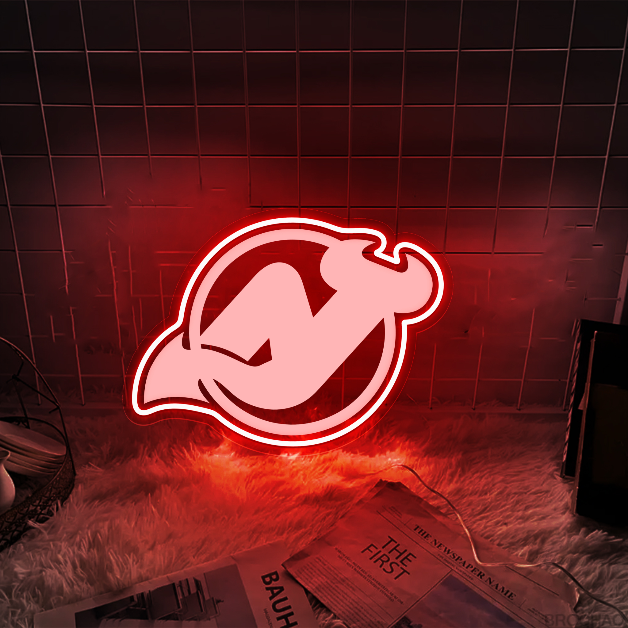 New Jersey Devils Ice Hockey Laser Signs